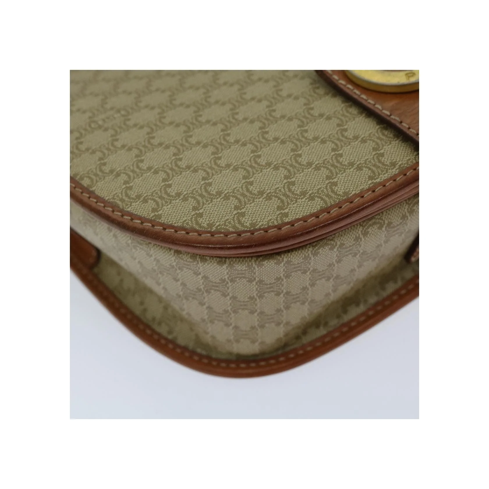 Sac À Bandoulière Celine Vintage Macadam - Beige - Image 10
