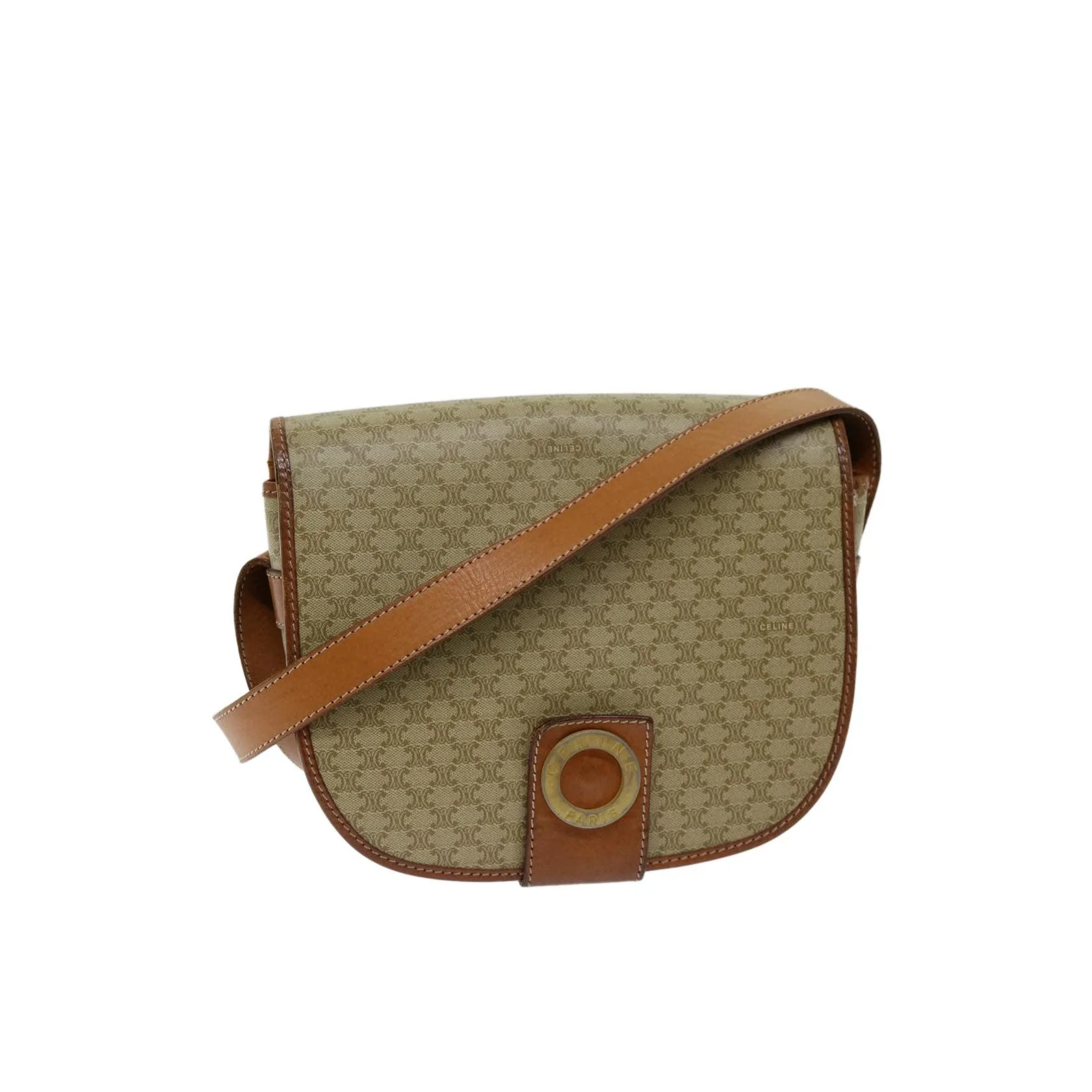 Sac À Bandoulière Celine Vintage Macadam - Beige - Image 16