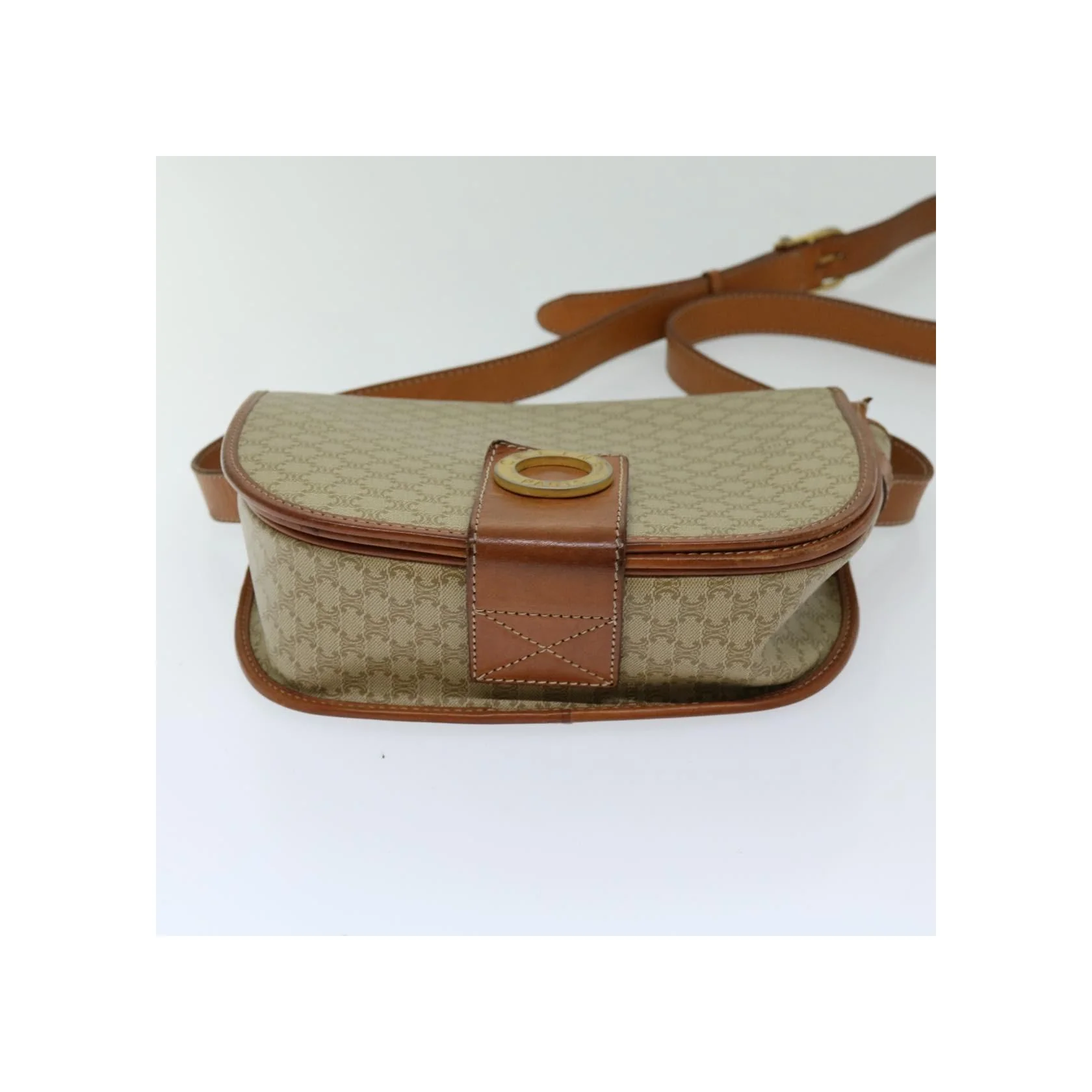 Sac À Bandoulière Celine Vintage Macadam - Beige - Image 17