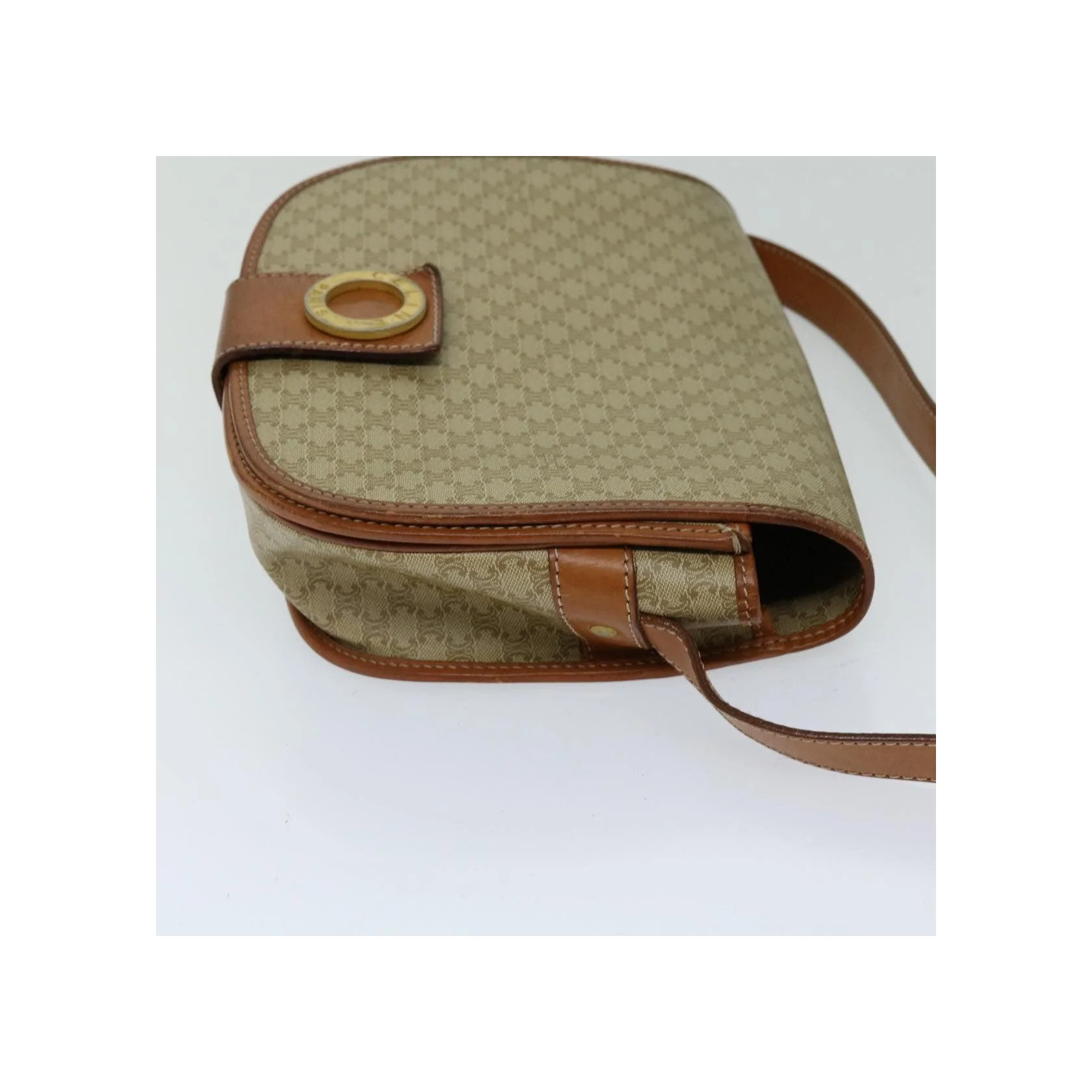 Sac À Bandoulière Celine Vintage Macadam - Beige - Image 4