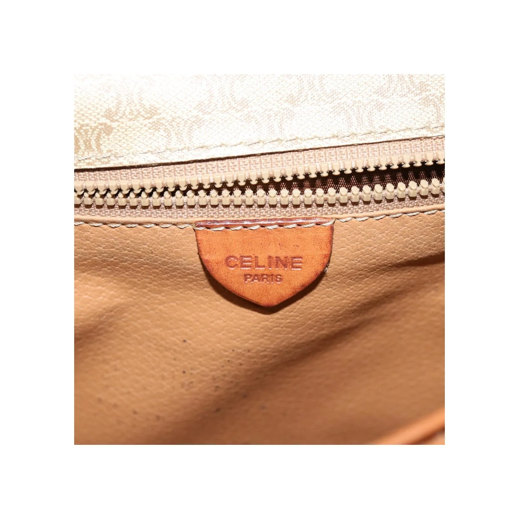 Sac À Bandoulière Celine Vintage Macadam - Beige - Image 6