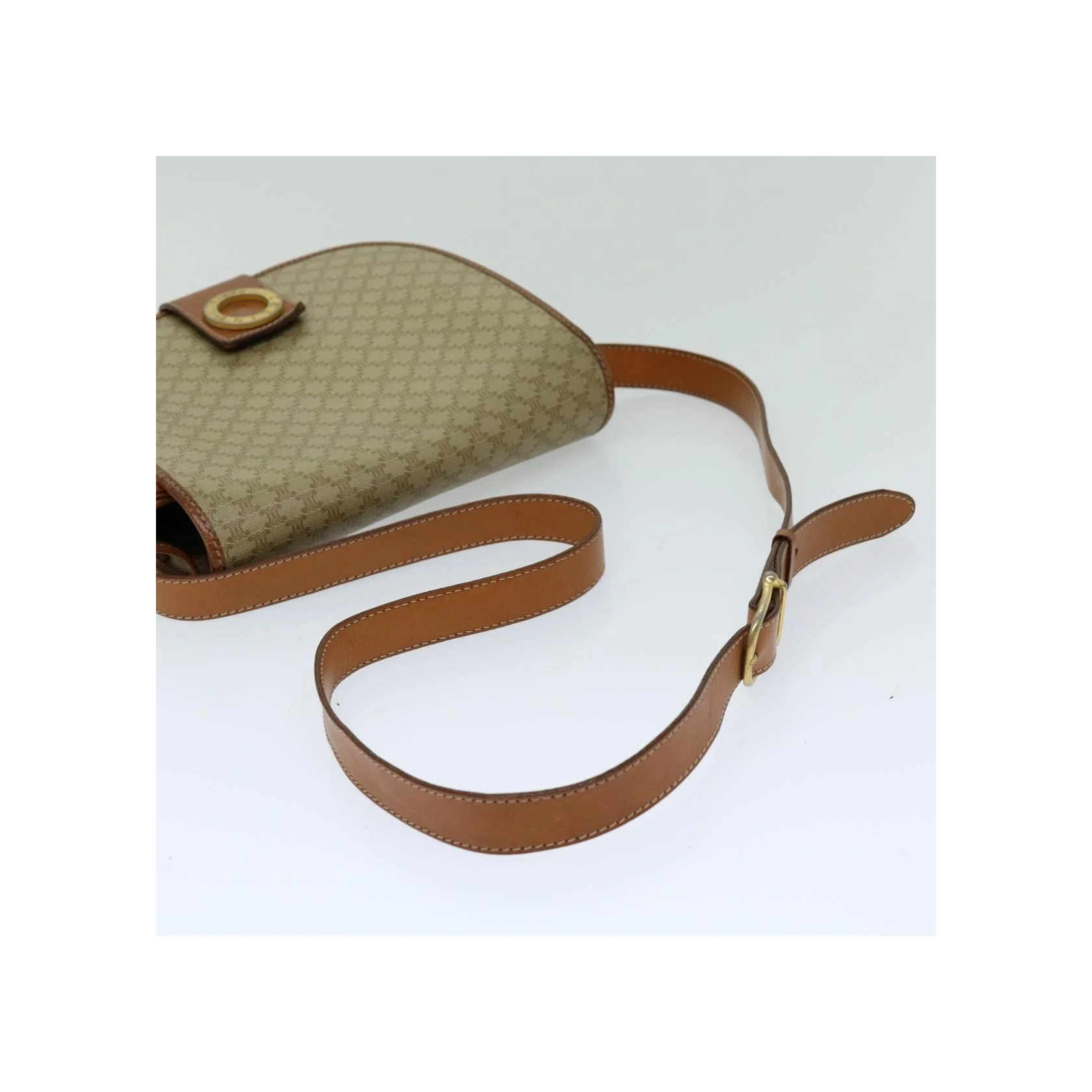 Sac À Bandoulière Celine Vintage Macadam - Beige - Image 8
