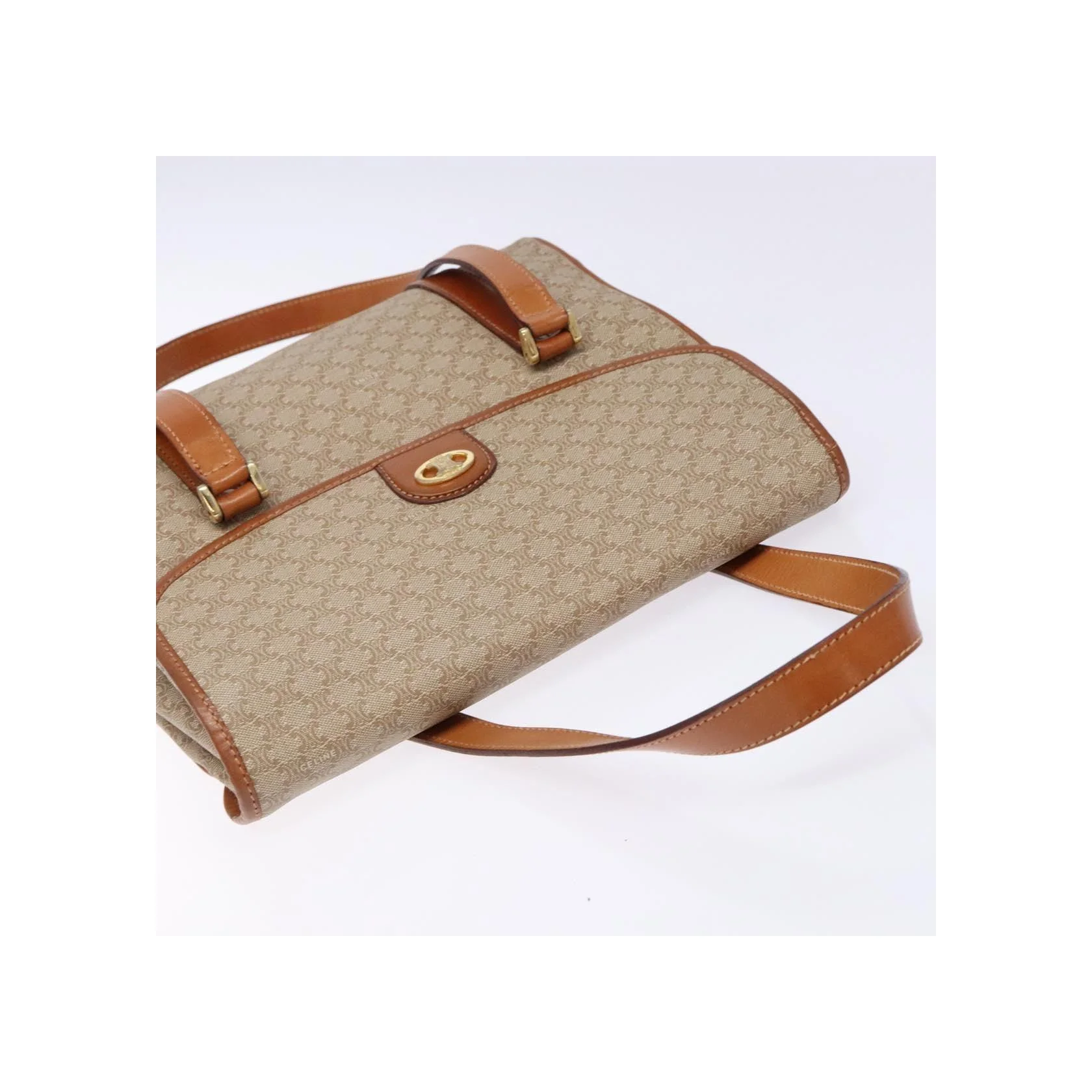 Sac À Bandoulière Celine Vintage Macadam - Beige - Image 14