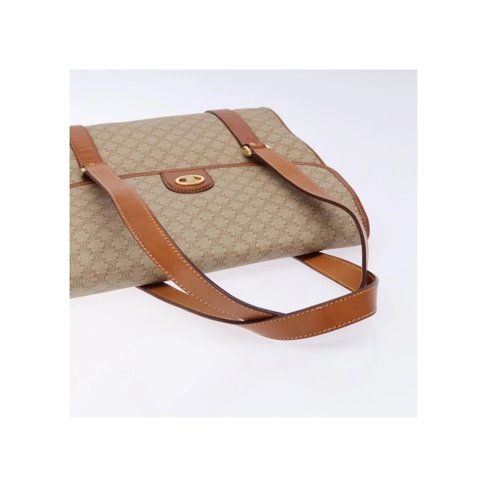 Sac À Bandoulière Celine Vintage Macadam - Beige - Image 8