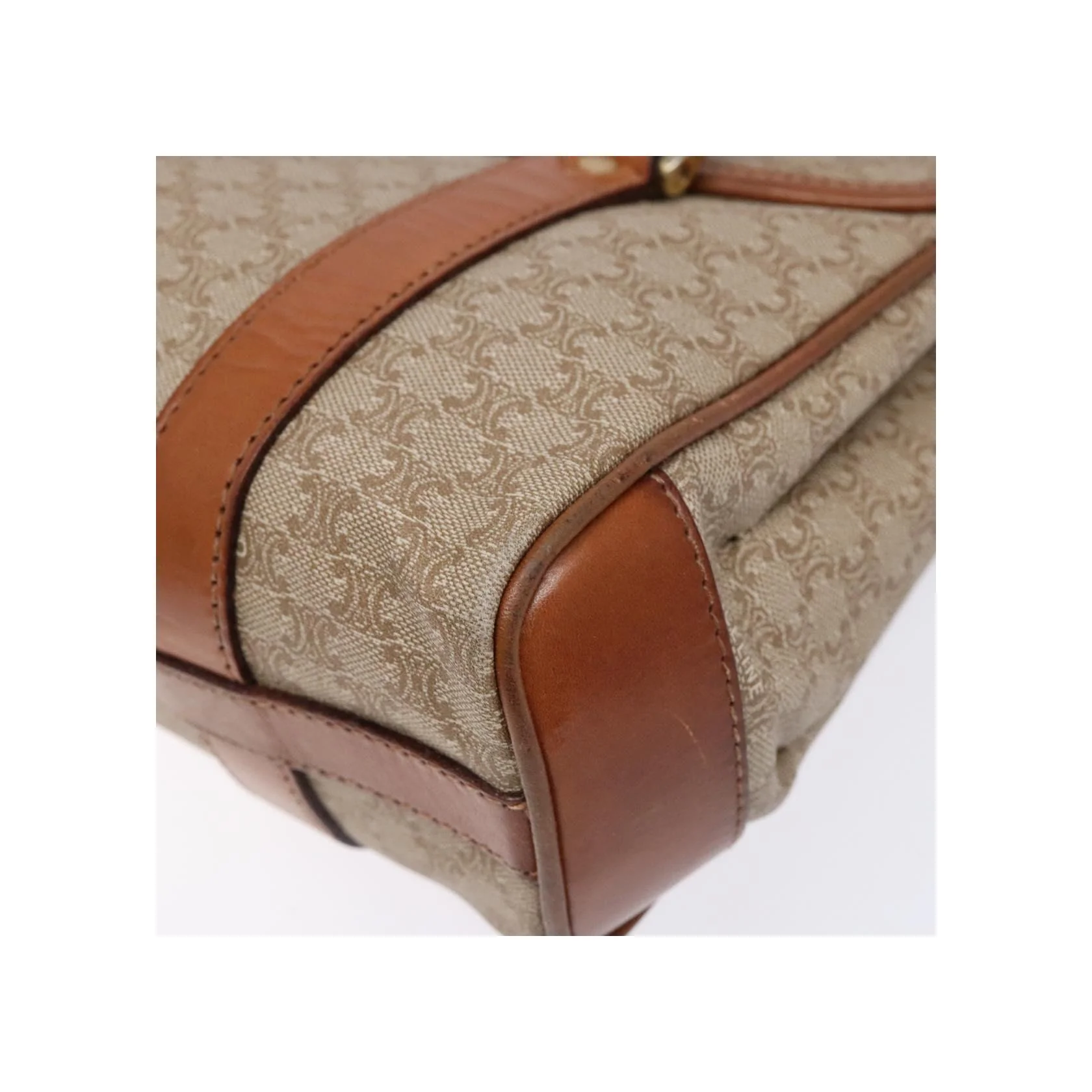 Sac À Bandoulière Celine Vintage Macadam - Beige - Image 9