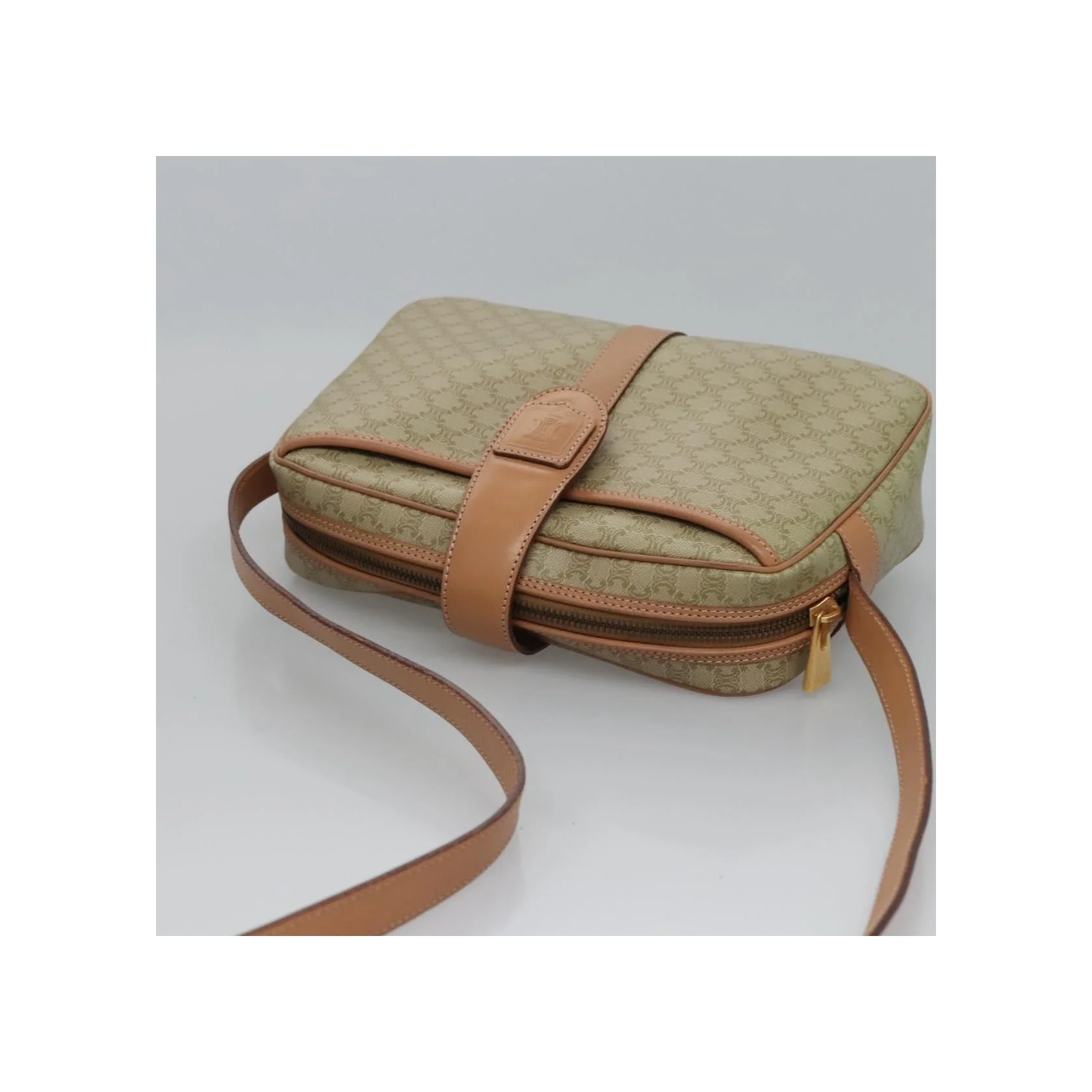 Sac À Bandoulière Celine Vintage Macadam - Beige - Image 15