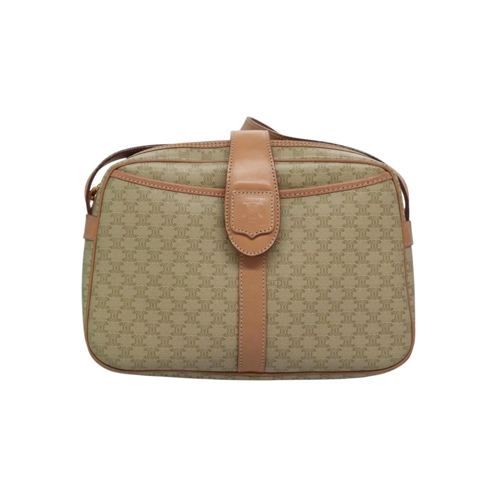 Sac À Bandoulière Celine Vintage Macadam - Beige - Image 18