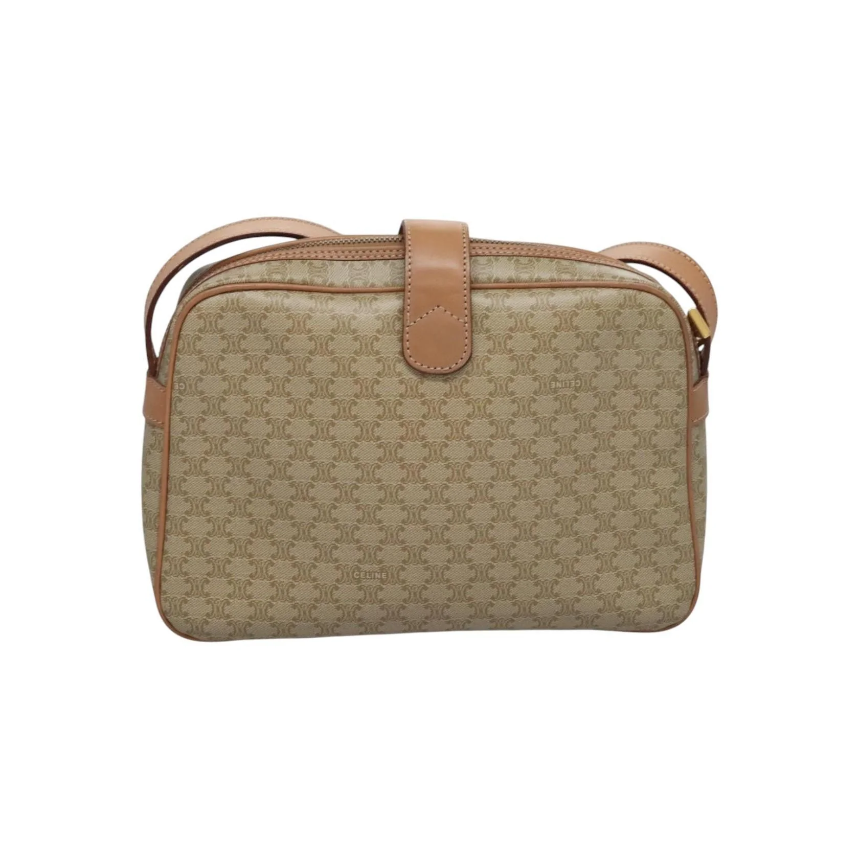 Sac À Bandoulière Celine Vintage Macadam - Beige - Image 2