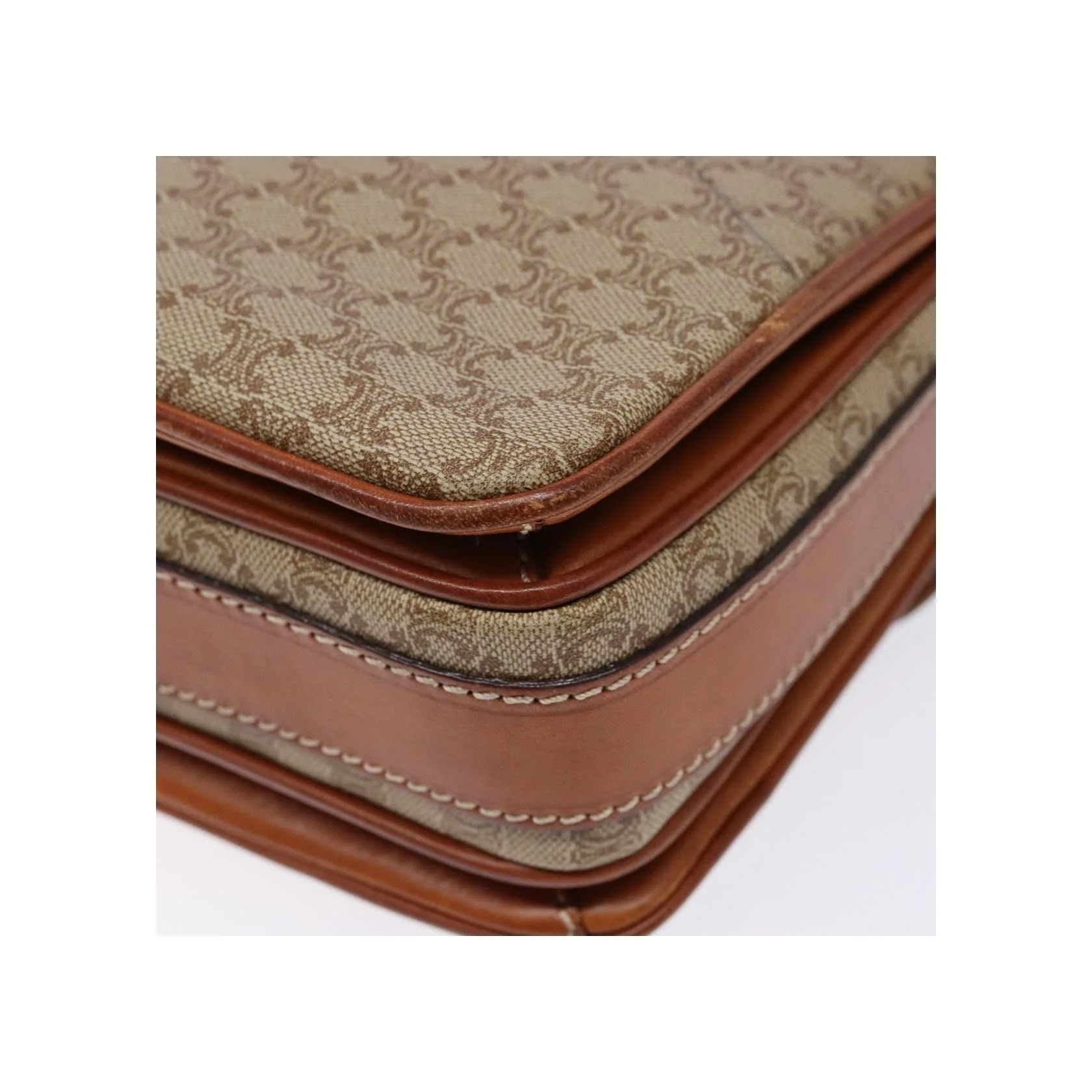 Sac À Bandoulière Celine Vintage Macadam - Beige - Image 11