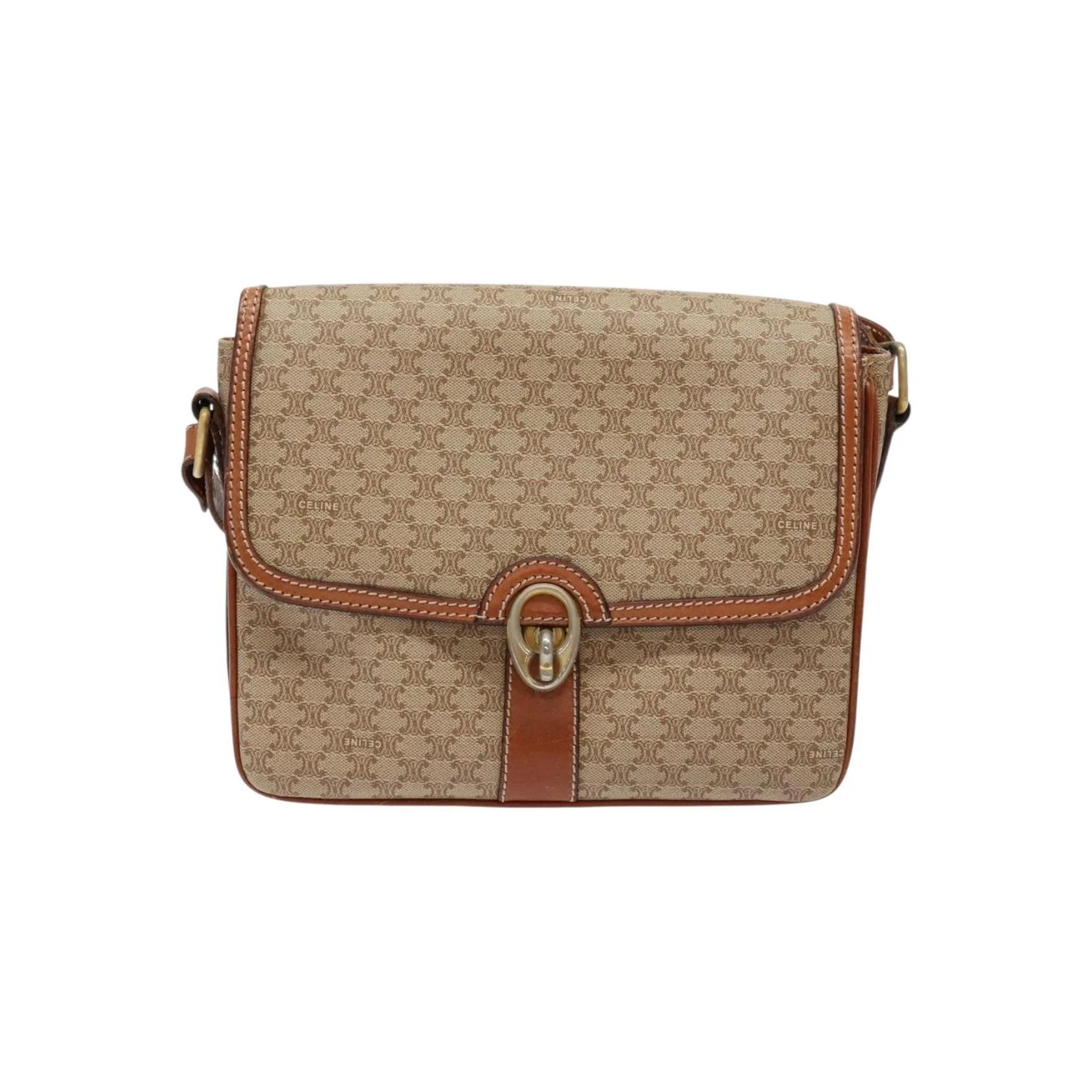 Sac À Bandoulière Celine Vintage Macadam - Beige - Image 19