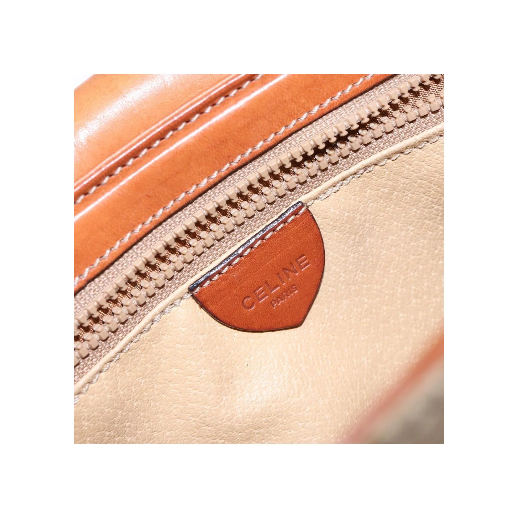 Sac À Bandoulière Celine Vintage Macadam - Beige - Image 6