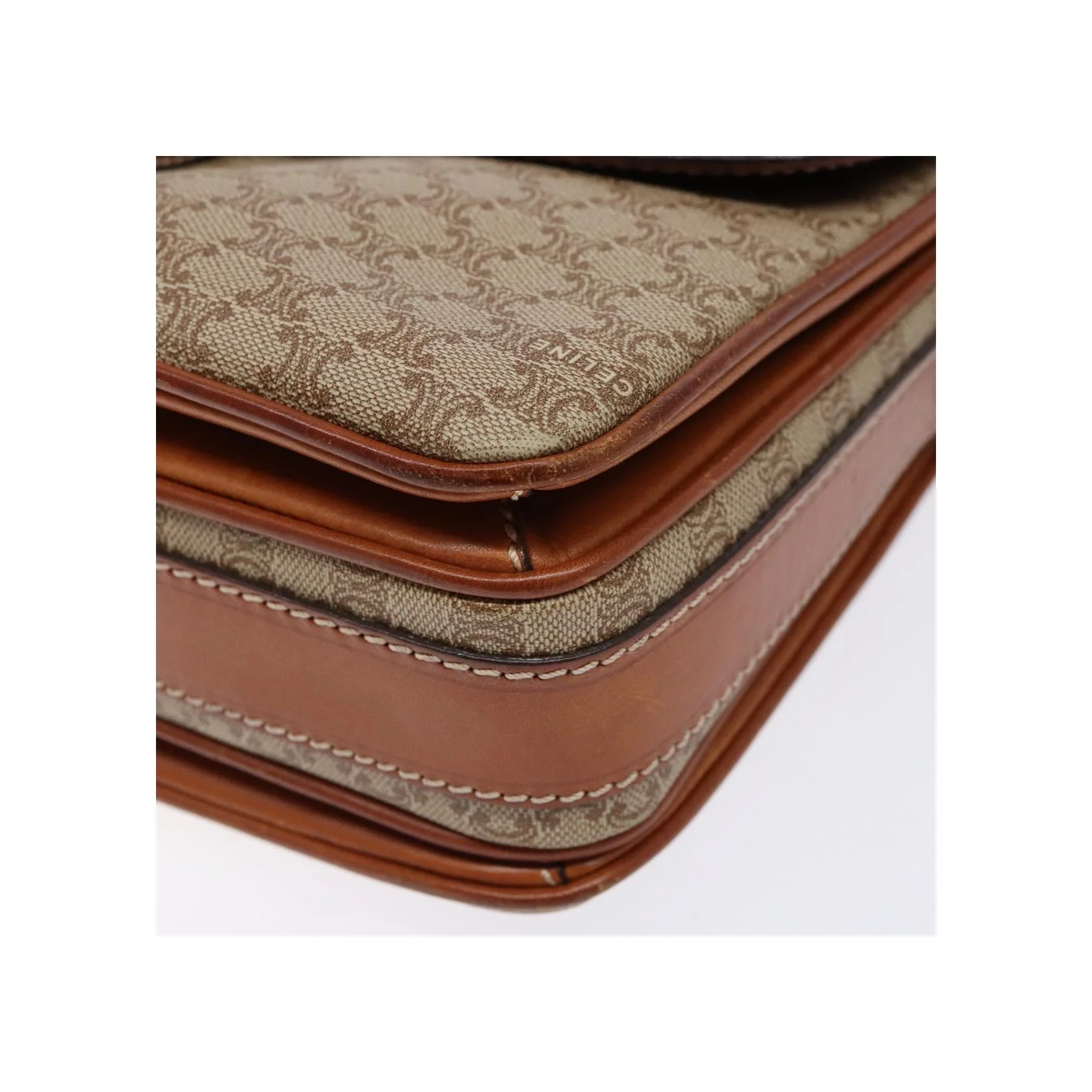 Sac À Bandoulière Celine Vintage Macadam - Beige - Image 9