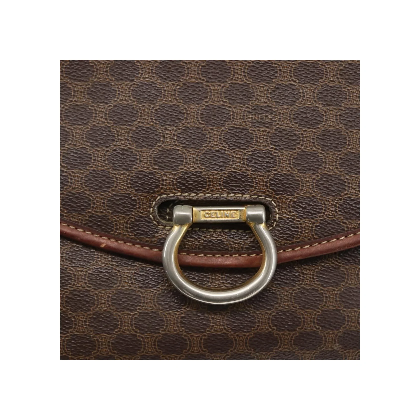 Sac À Bandoulière Celine Vintage Macadam - Brown - Image 13