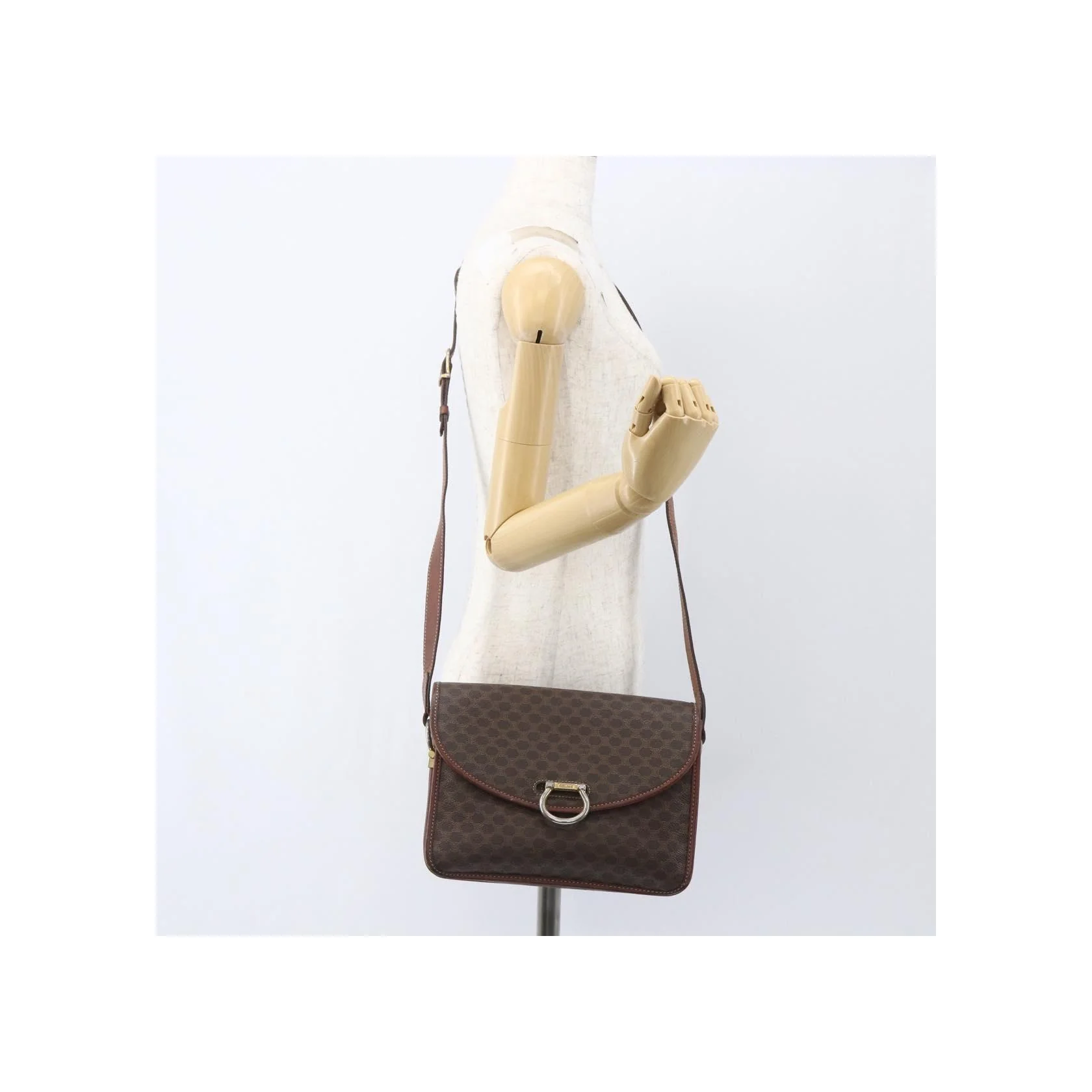 Sac À Bandoulière Celine Vintage Macadam - Brown - Image 14
