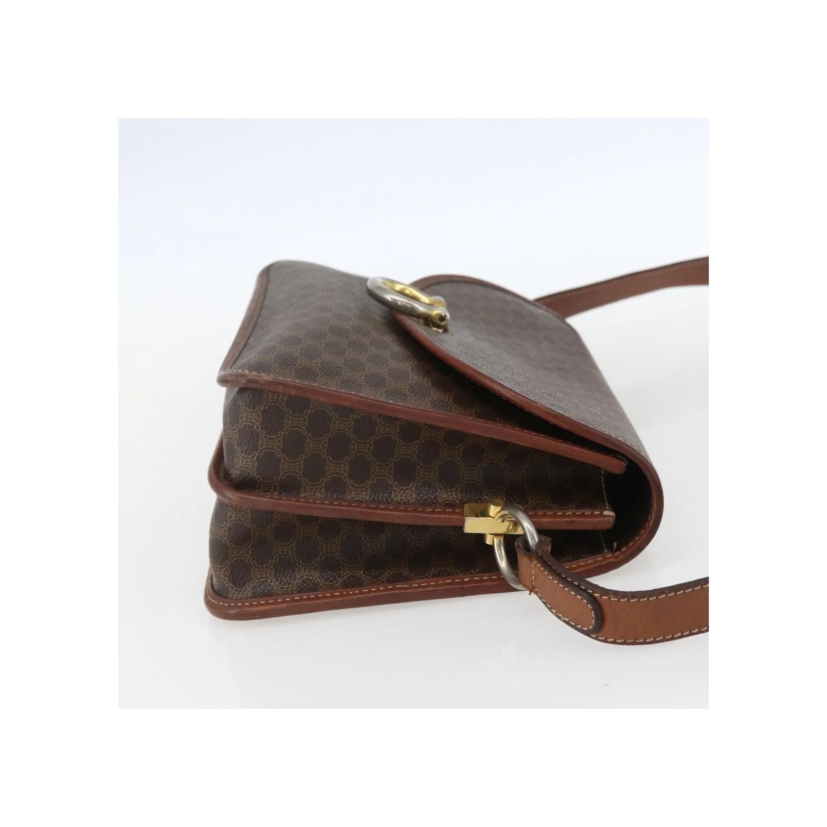 Sac À Bandoulière Celine Vintage Macadam - Brown - Image 4