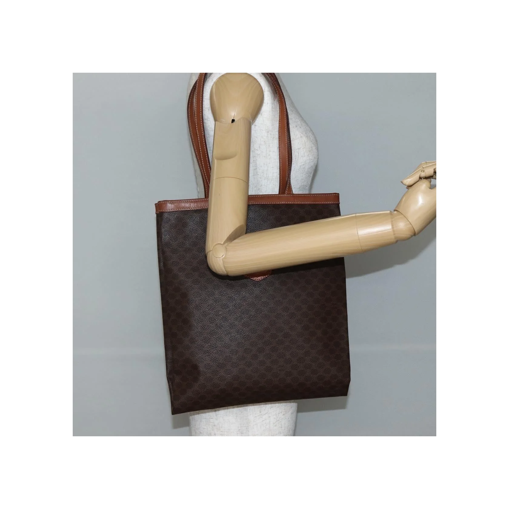 Tote Bag Celine Vintage Macadam - Brown - Image 13