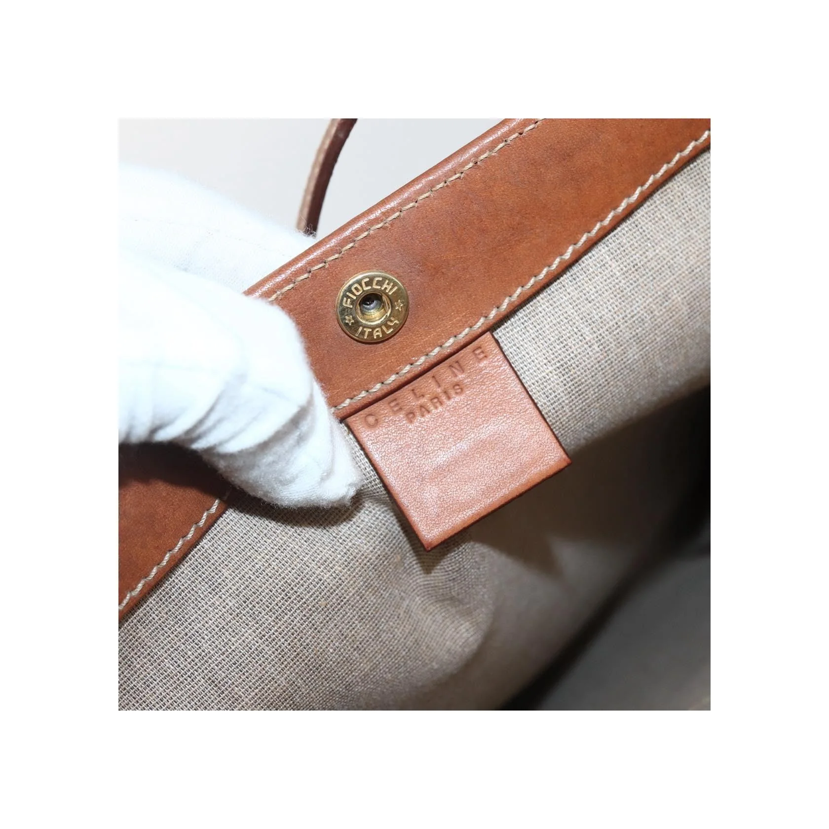 Tote Bag Celine Vintage Macadam - Brown - Image 6
