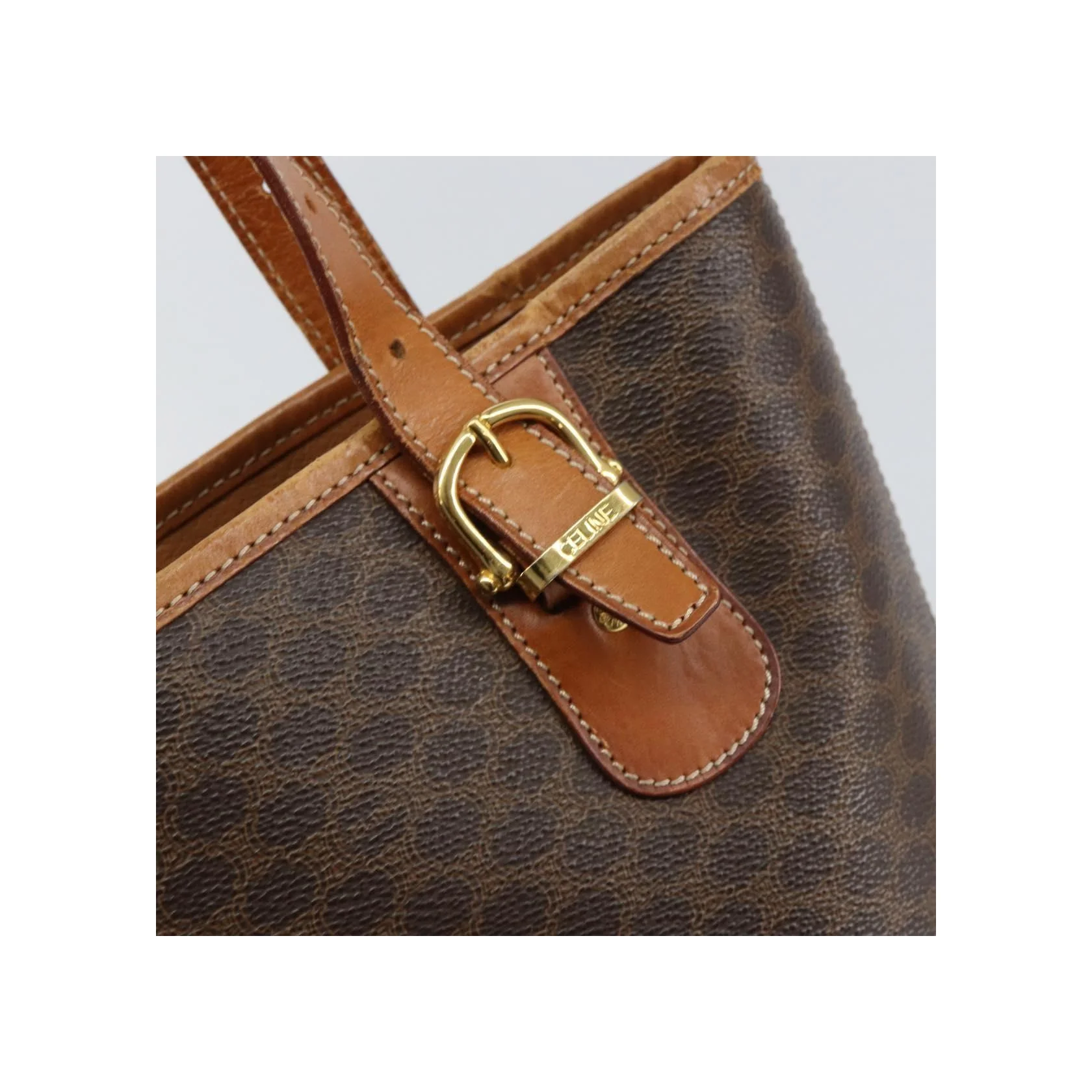 Tote Bag Celine Vintage Macadam - Brown - Image 17