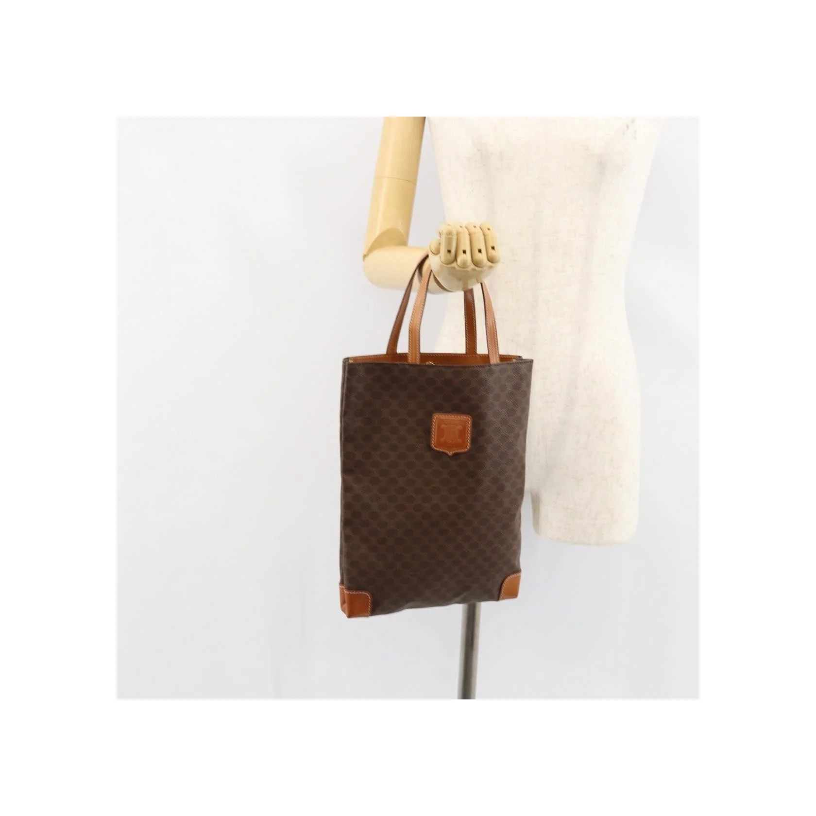 Tote Bag Celine Vintage Macadam - Brown - Image 13