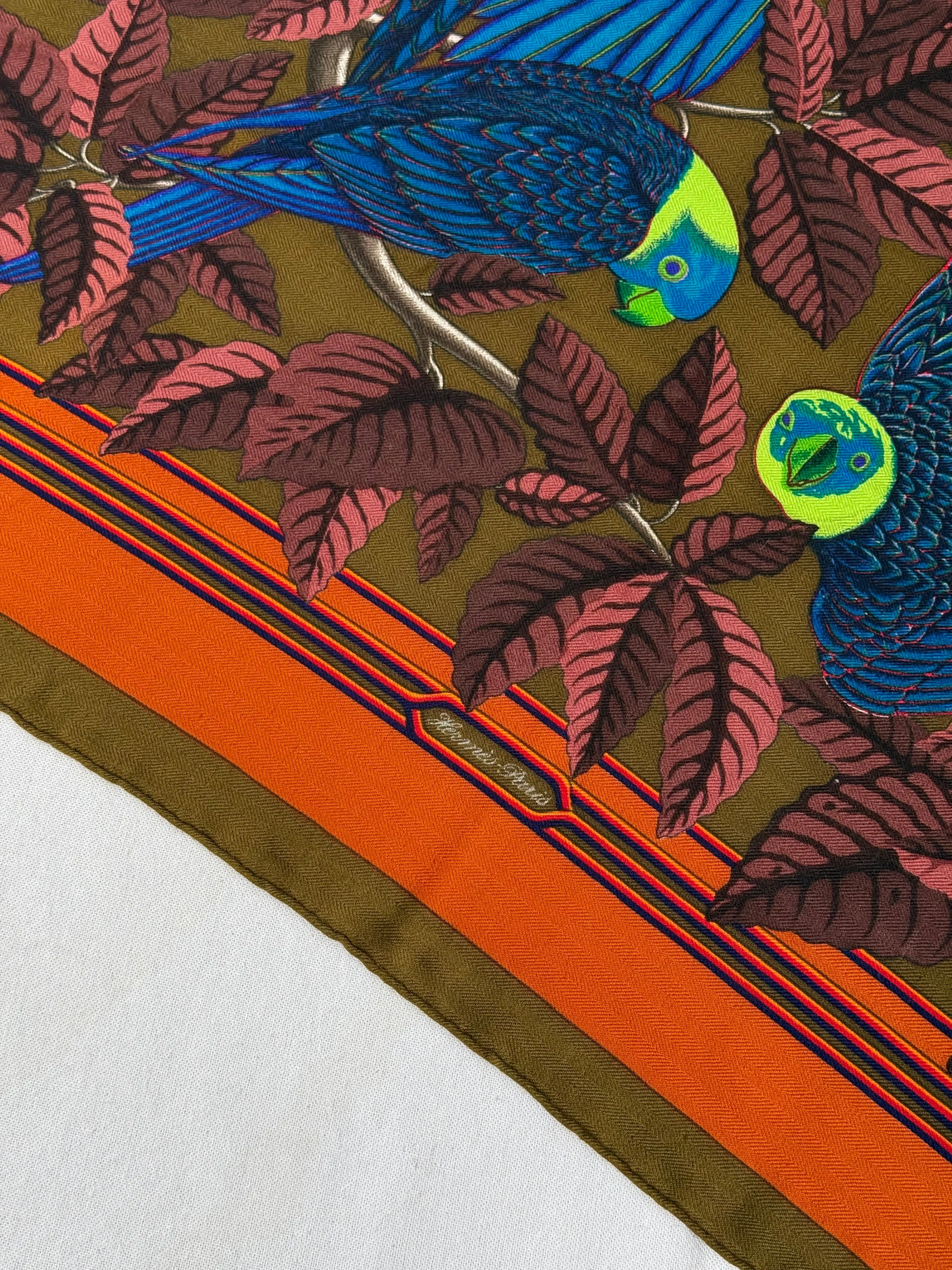 Châle Hermès 90 – Modèle Les Perroquets - Image 5