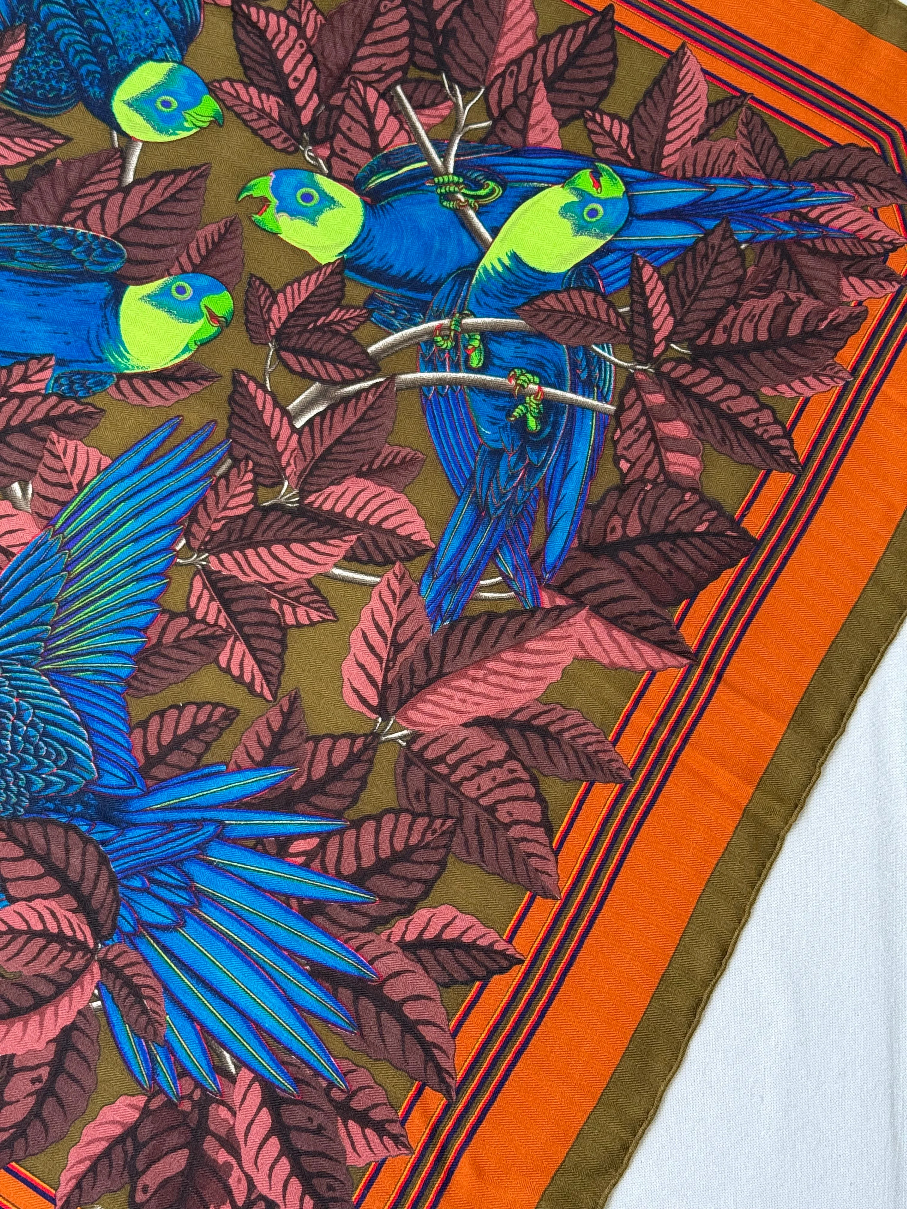 Châle Hermès 90 – Modèle Les Perroquets - Image 7