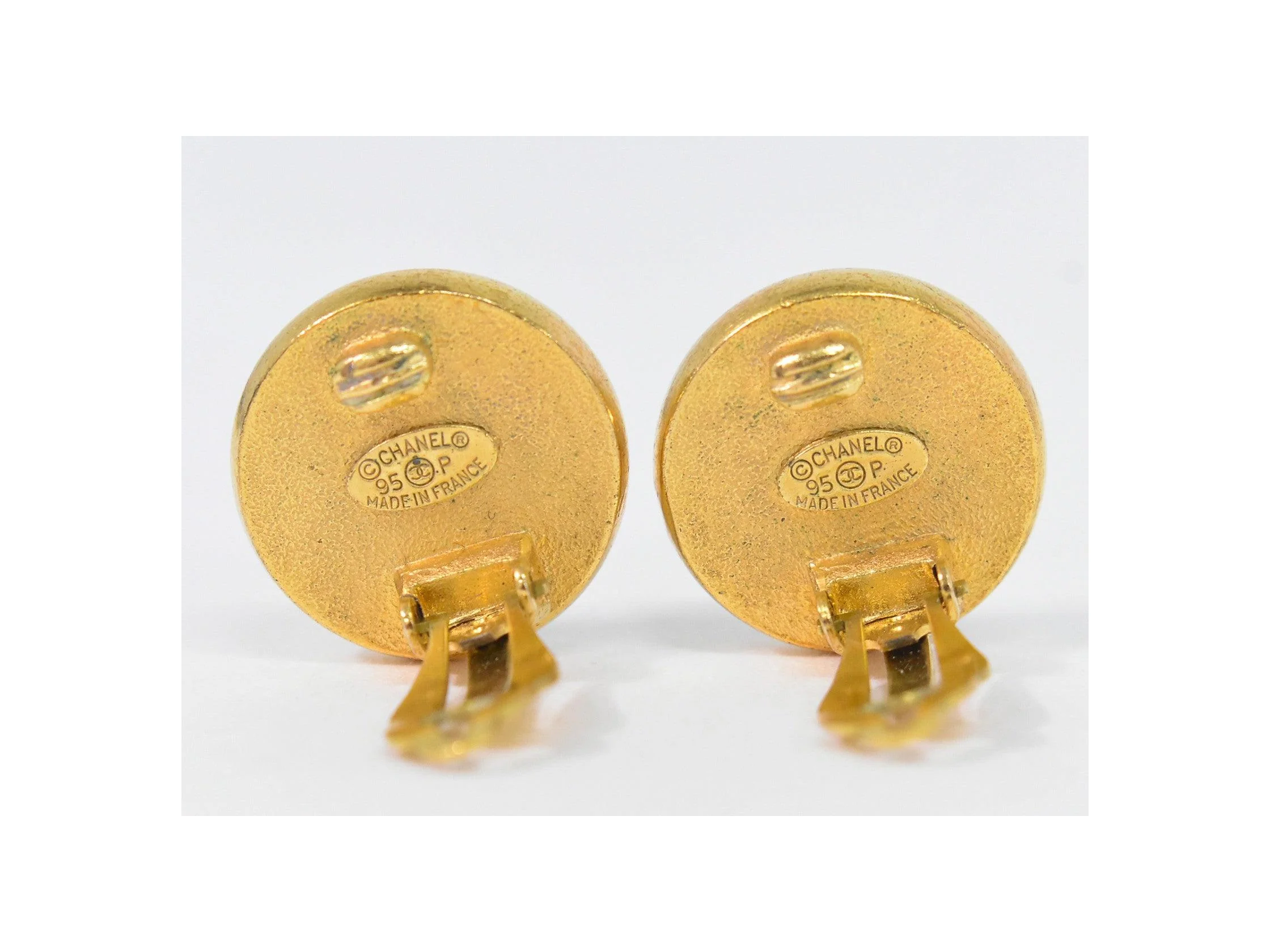 Boucles D'Oreilles Créoles Clip Chanel Cc - Gold - Image 3