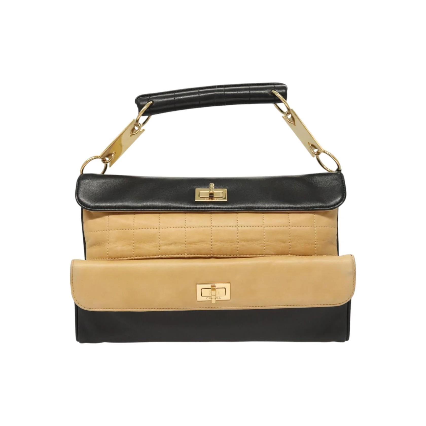 Sac À Main Chanel Chocolate Bar Cc - Beige - Image 13