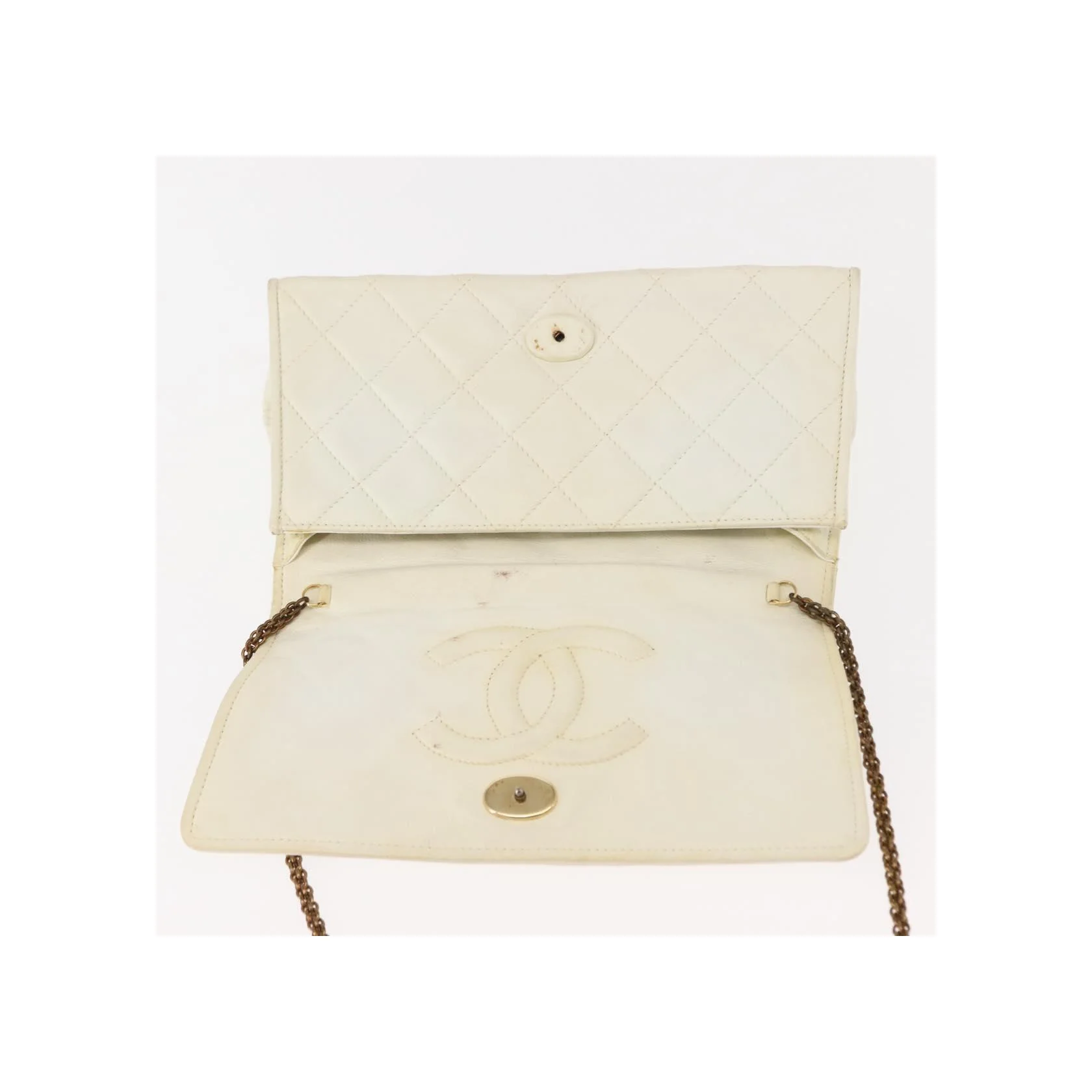 Grand Portefeuille À Rabat Chaîne Chanel - White - Image 17