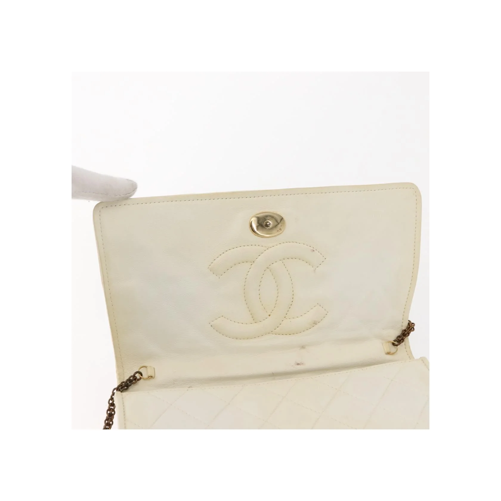 Grand Portefeuille À Rabat Chaîne Chanel - White - Image 18