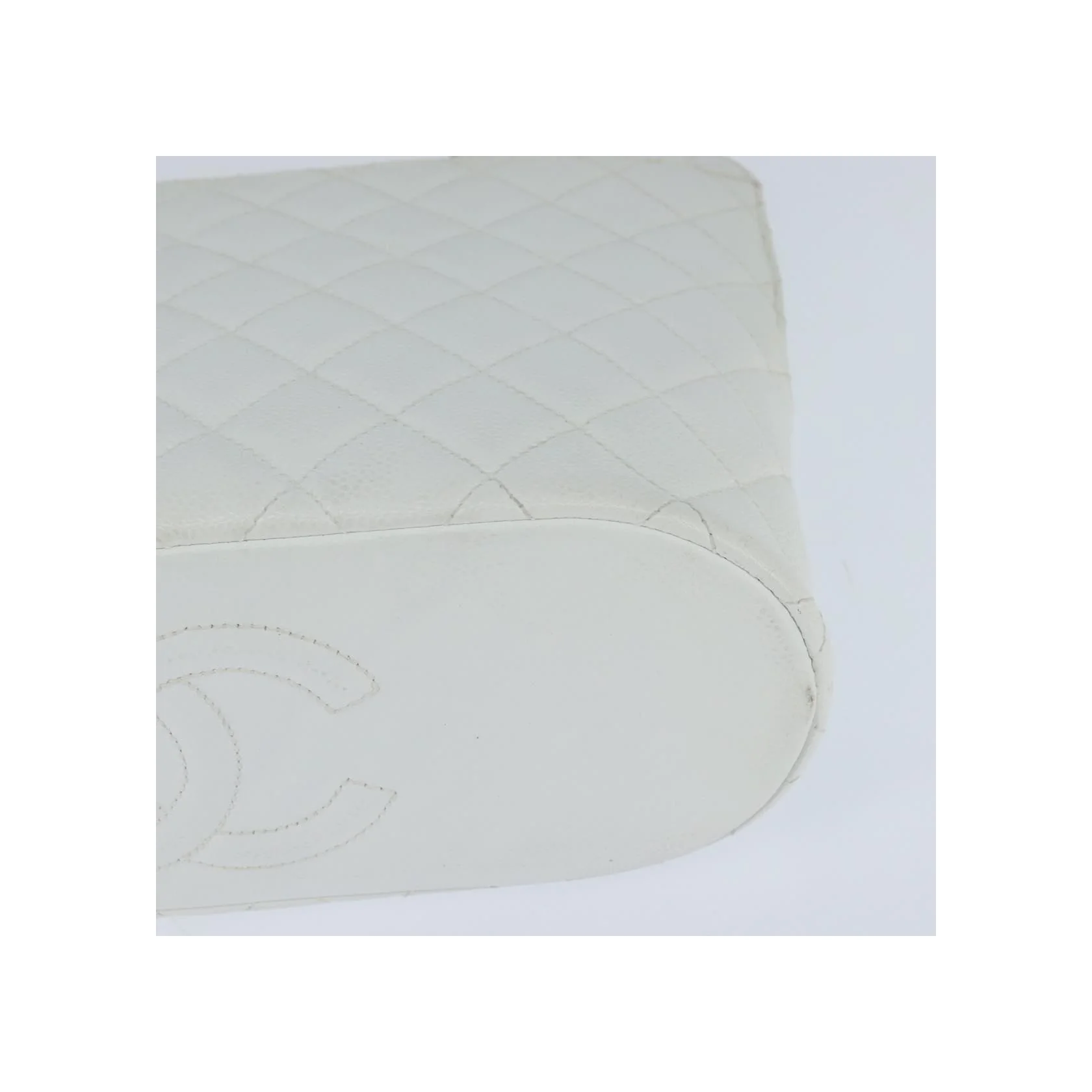 Sac Bowler Zippé Chanel Vintage Cc - White - Image 10