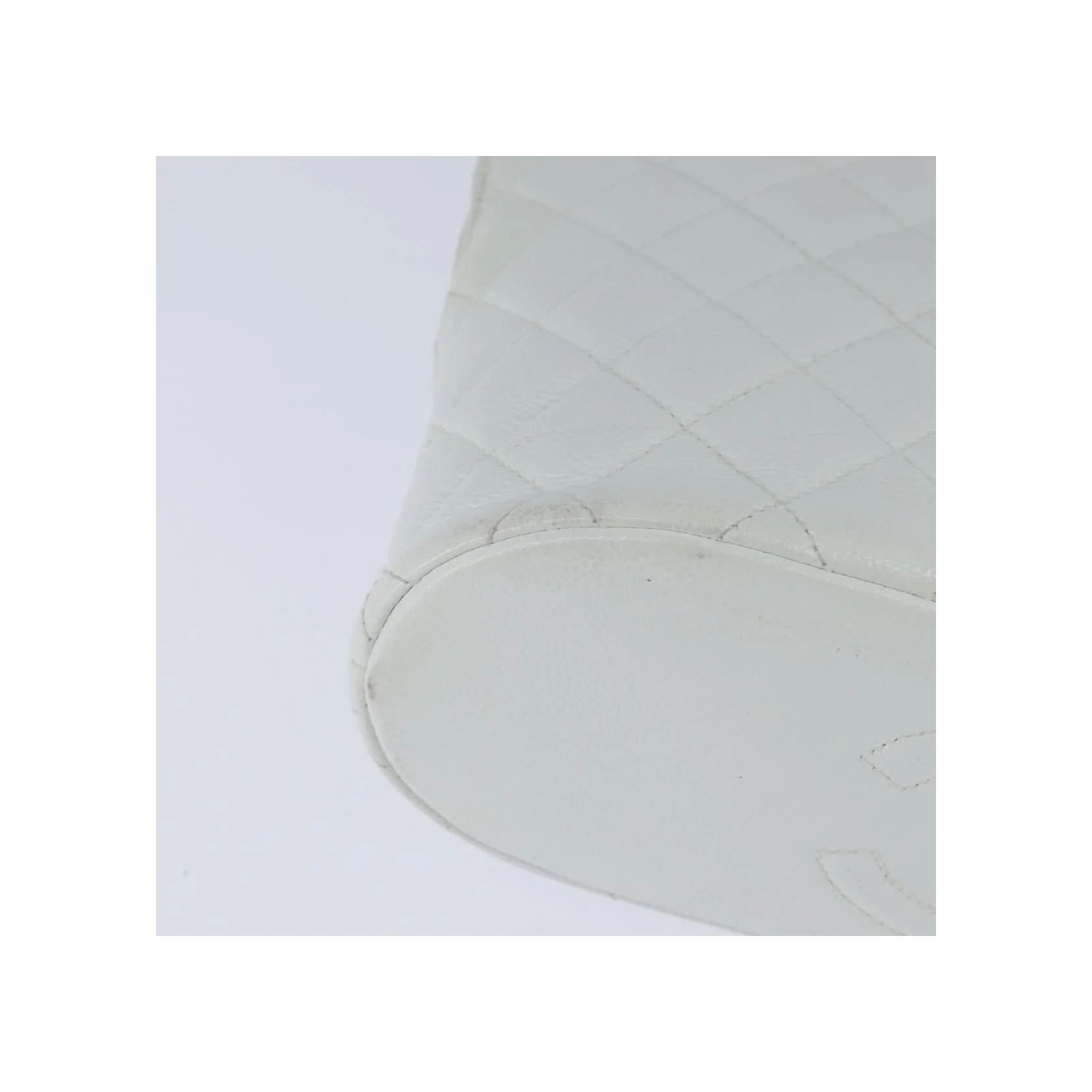 Sac Bowler Zippé Chanel Vintage Cc - White - Image 12