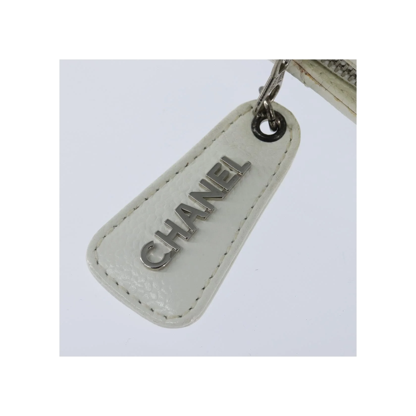 Sac Bowler Zippé Chanel Vintage Cc - White - Image 13