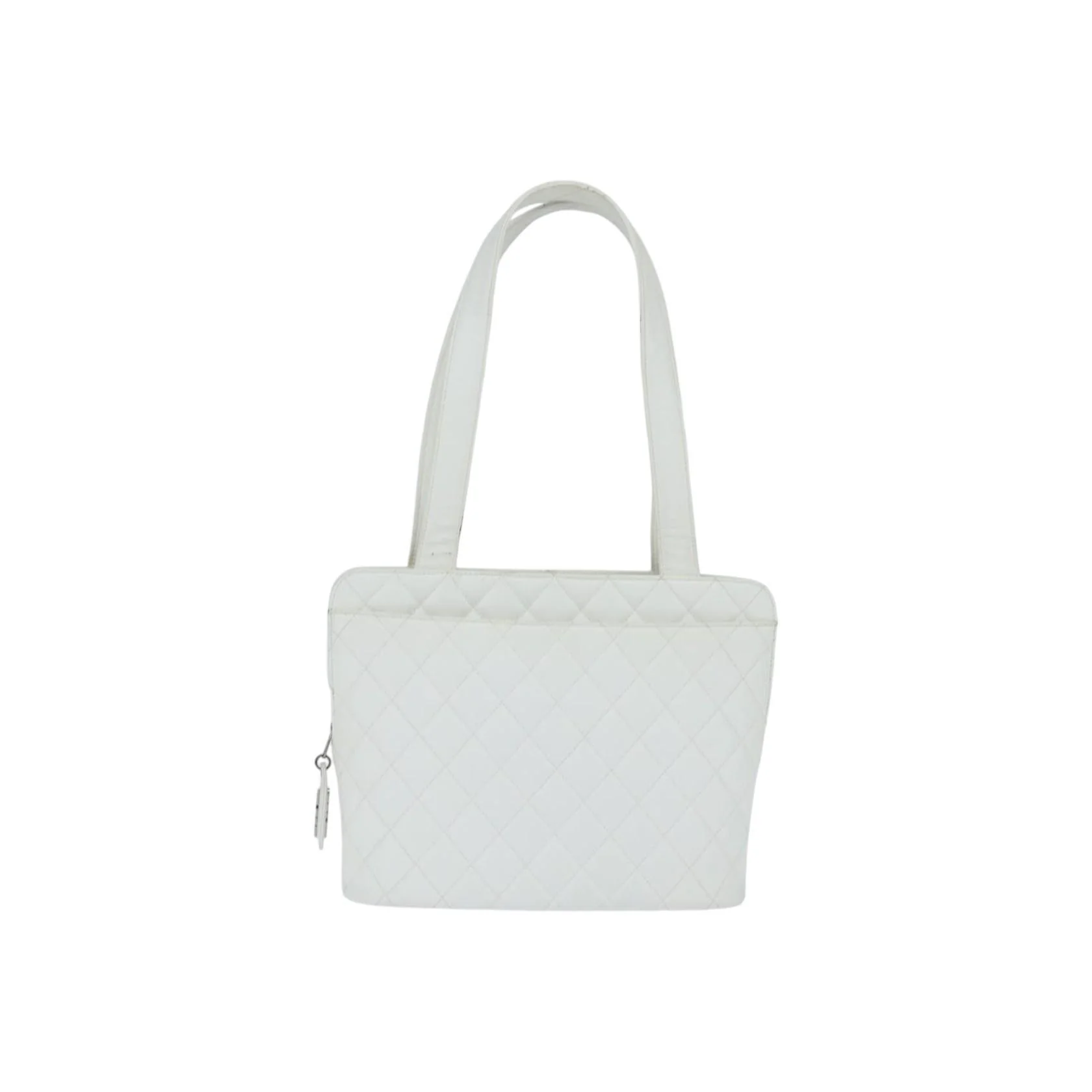Sac Bowler Zippé Chanel Vintage Cc - White - Image 19