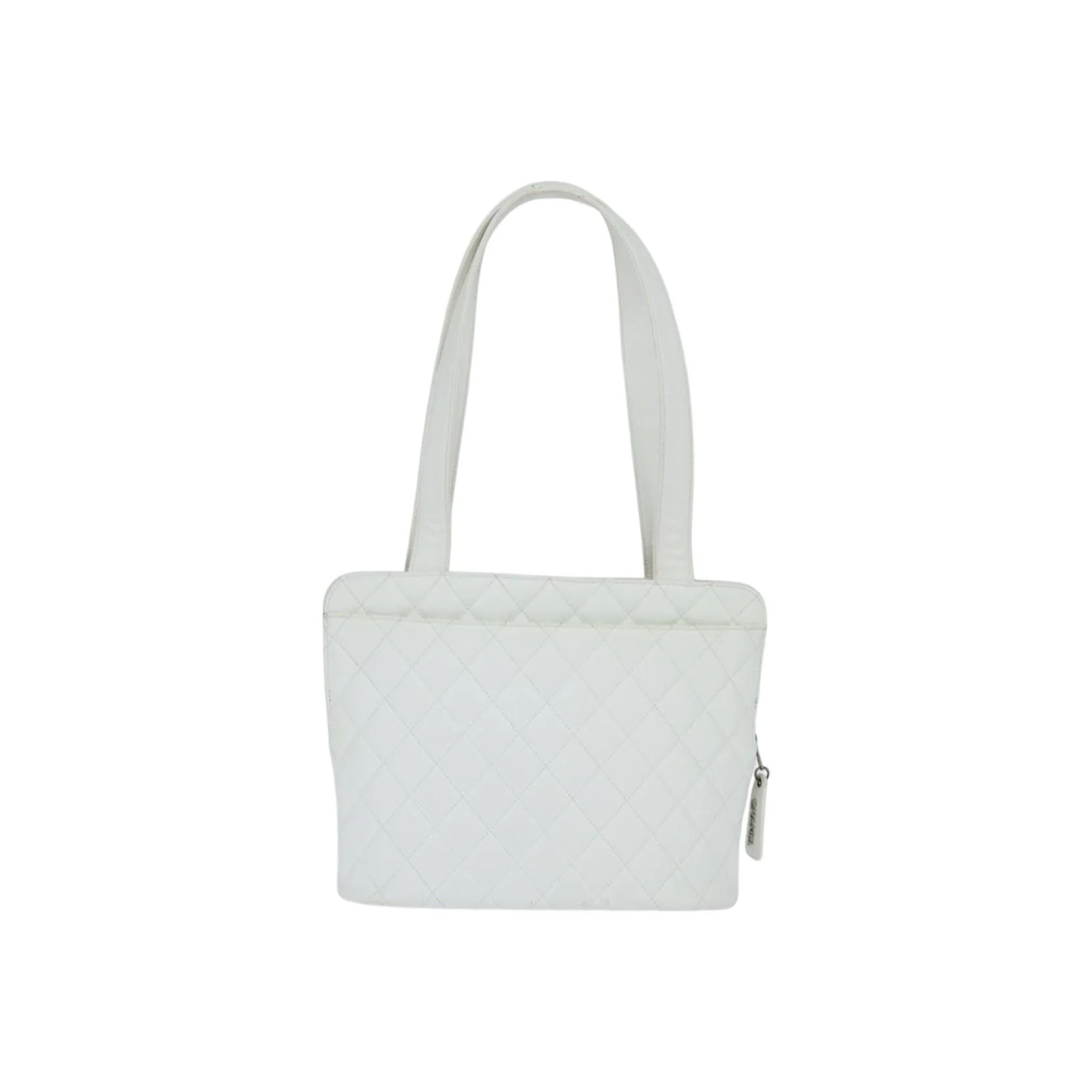 Sac Bowler Zippé Chanel Vintage Cc - White - Image 2