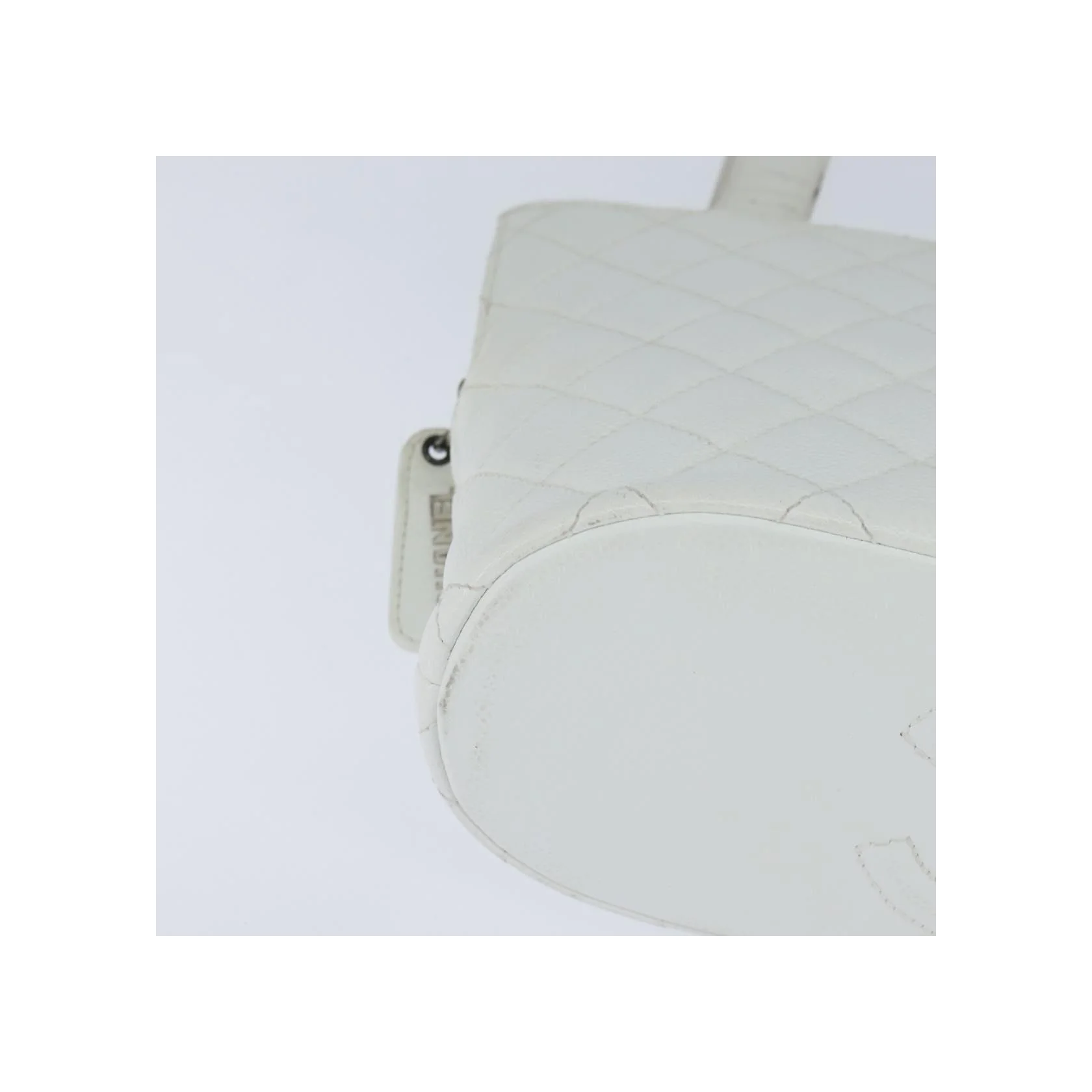 Sac Bowler Zippé Chanel Vintage Cc - White - Image 9