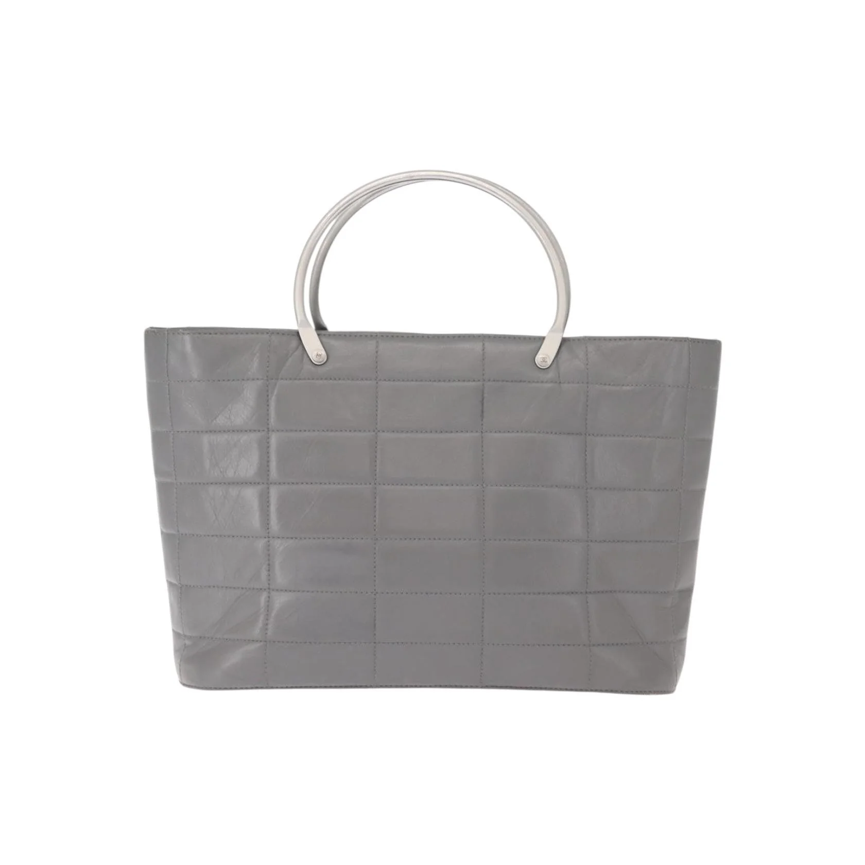 Tote Bag Chanel Vintage Chocolate Bar Metal Ring - Gray - Image 2