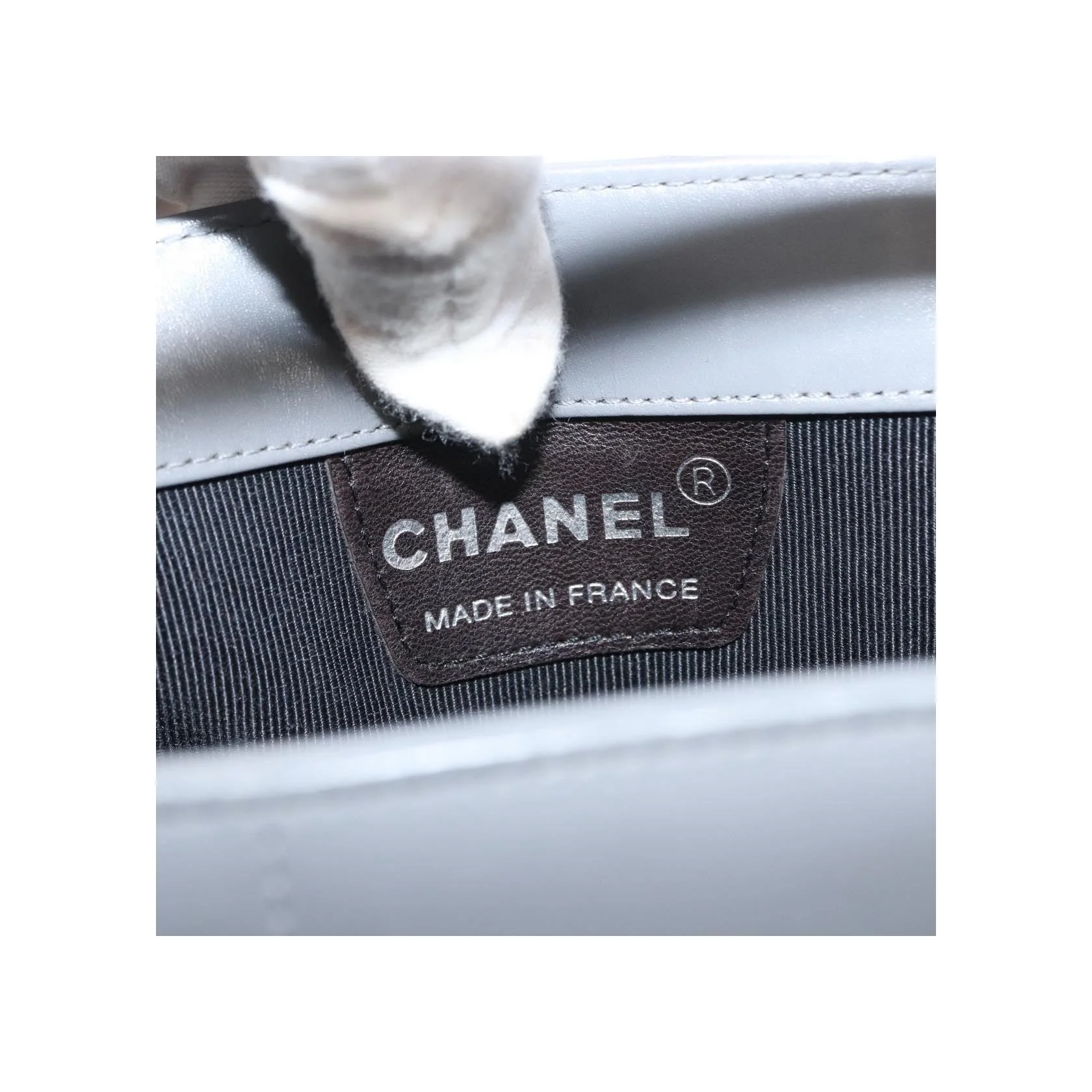 Tote Bag Chanel Vintage Chocolate Bar Metal Ring - Gray - Image 6