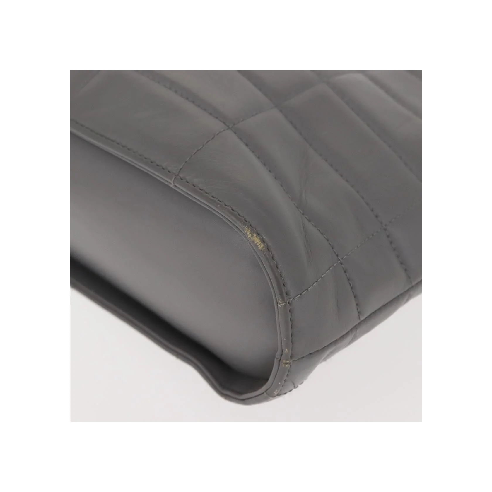 Tote Bag Chanel Vintage Chocolate Bar Metal Ring - Gray - Image 9