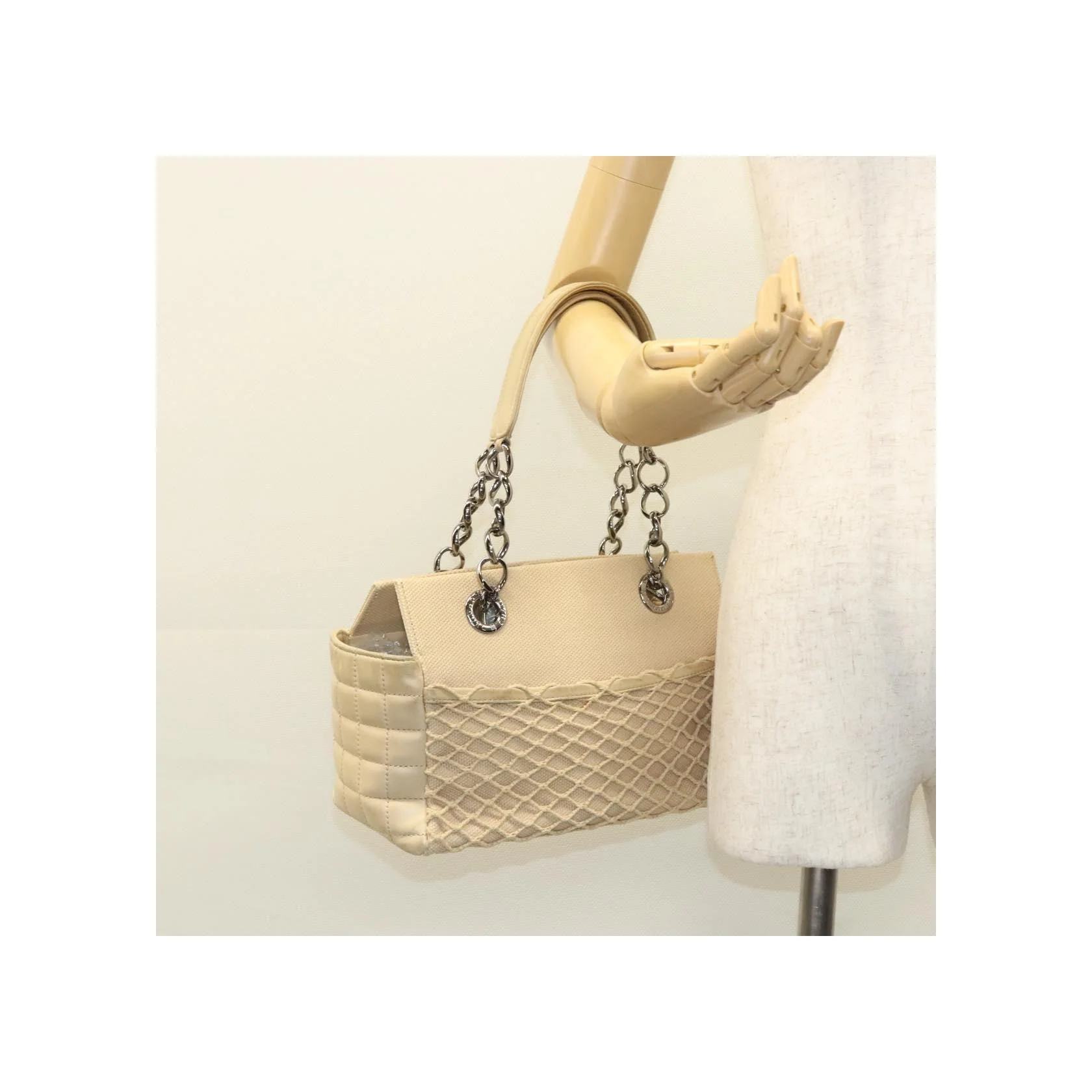 Tote Bag Chanel Vintage Chocolate Bar - Beige - Image 24