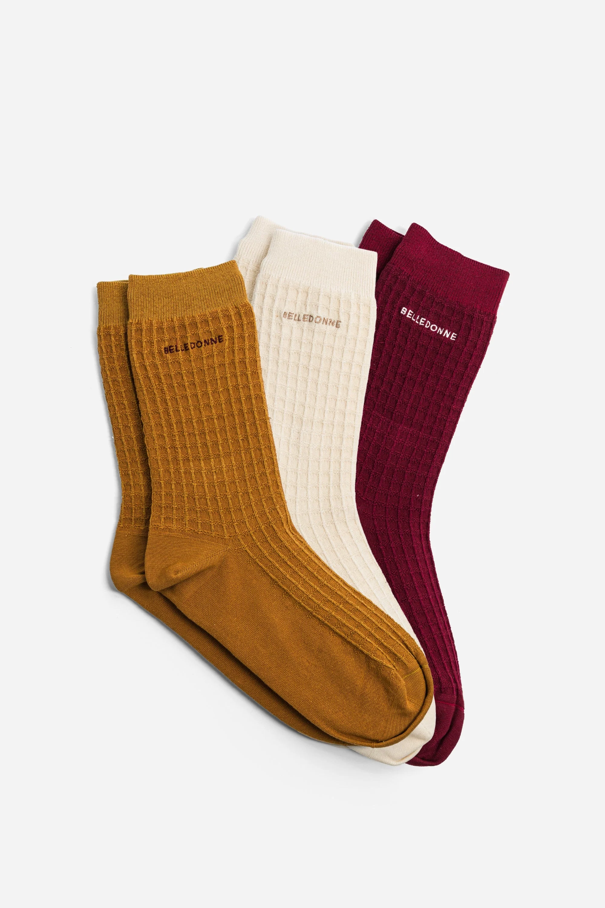 Chaussettes gaufrées - Biscuit - Image 4
