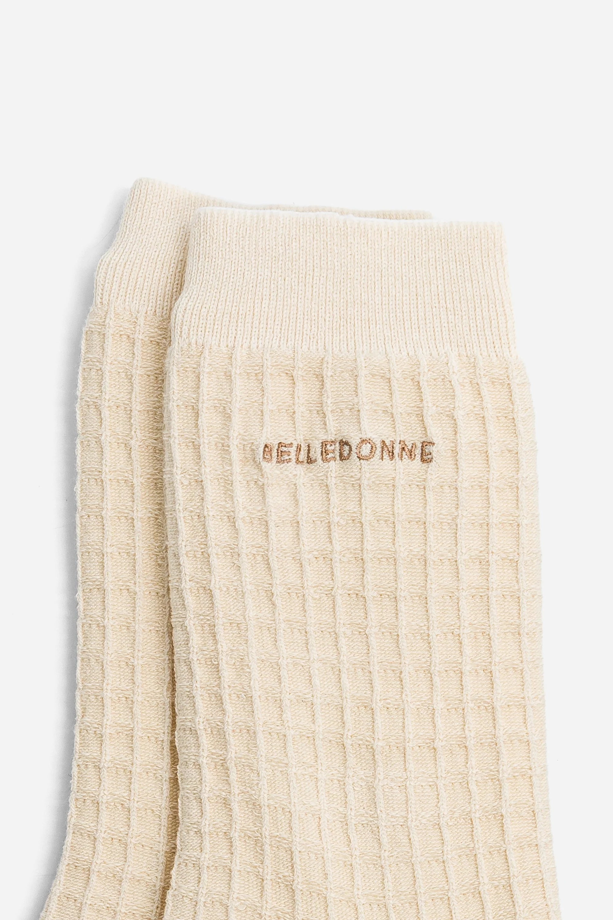 Chaussettes gaufrées - Crème - Image 2