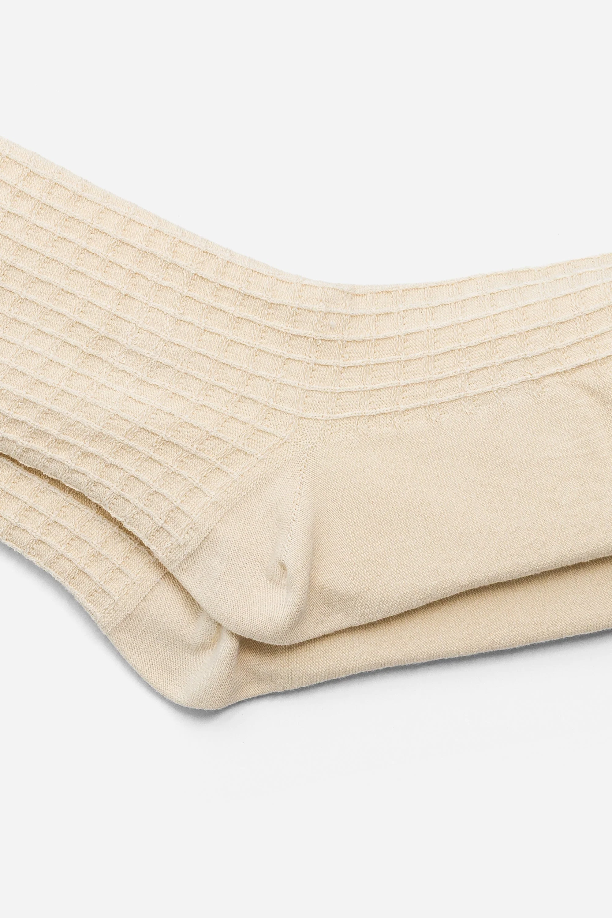 Chaussettes gaufrées - Crème - Image 3