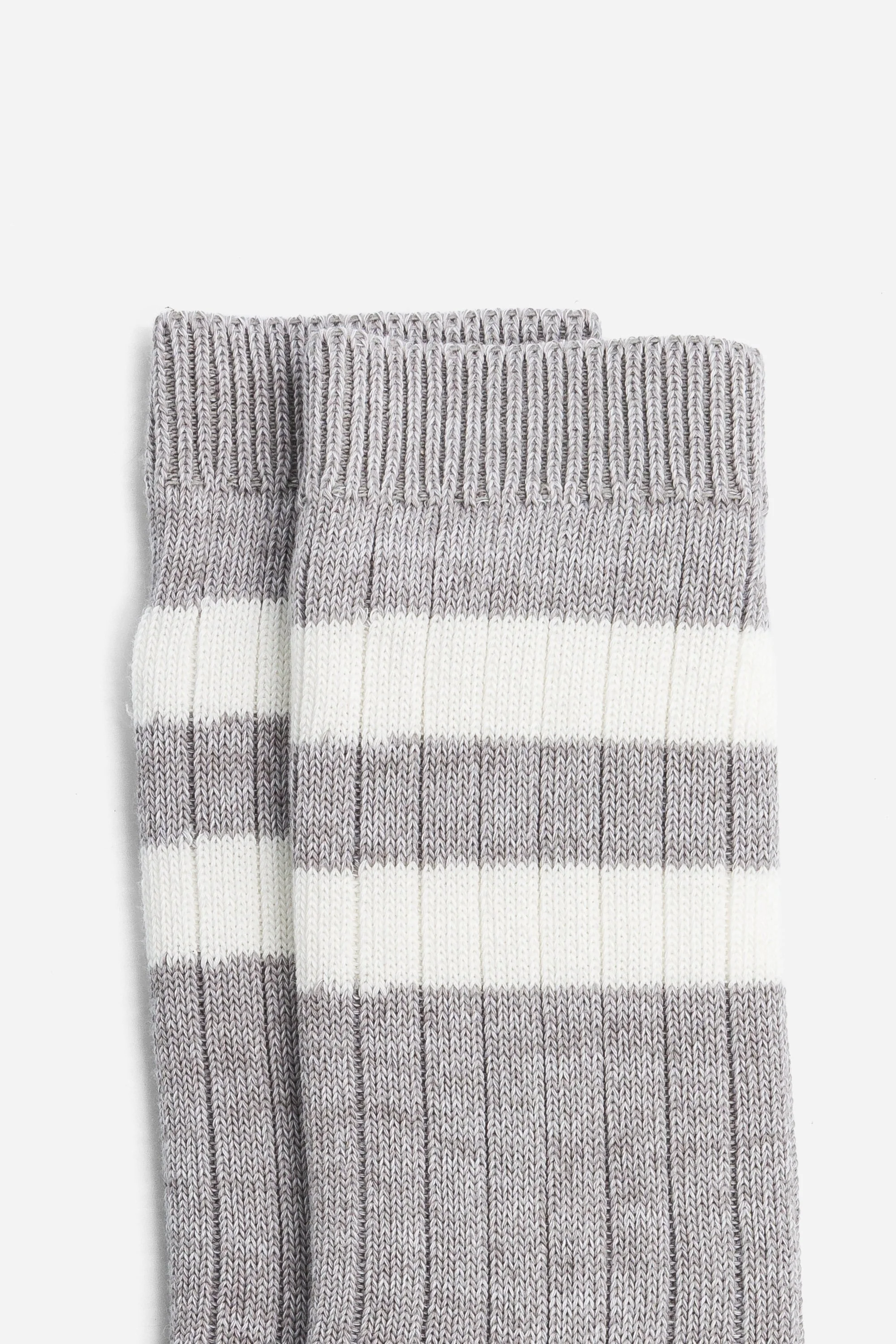Chaussettes texturées double bandes - Gris - Image 2