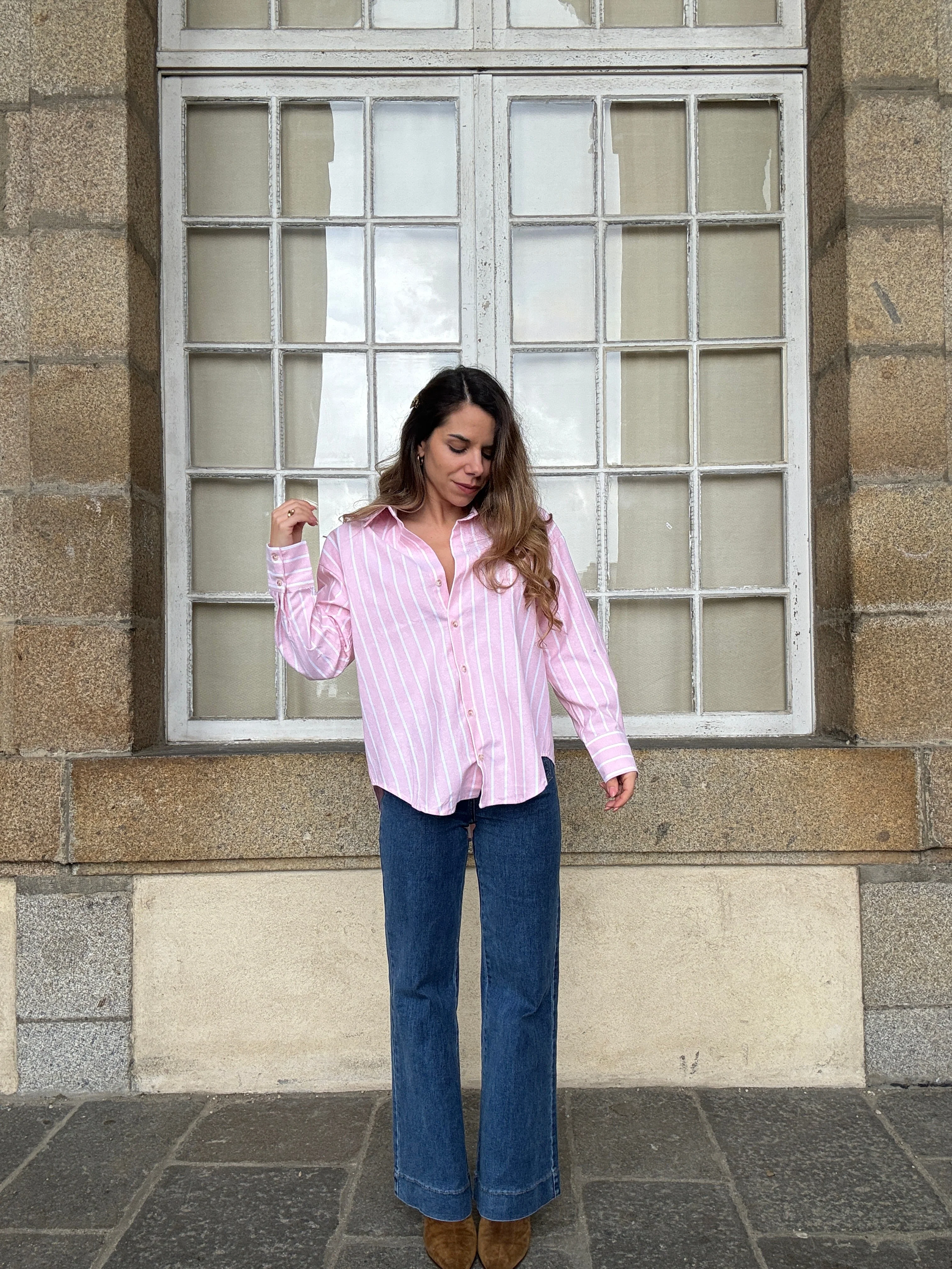 Chemise À Rayures Baby Pink - Image 3