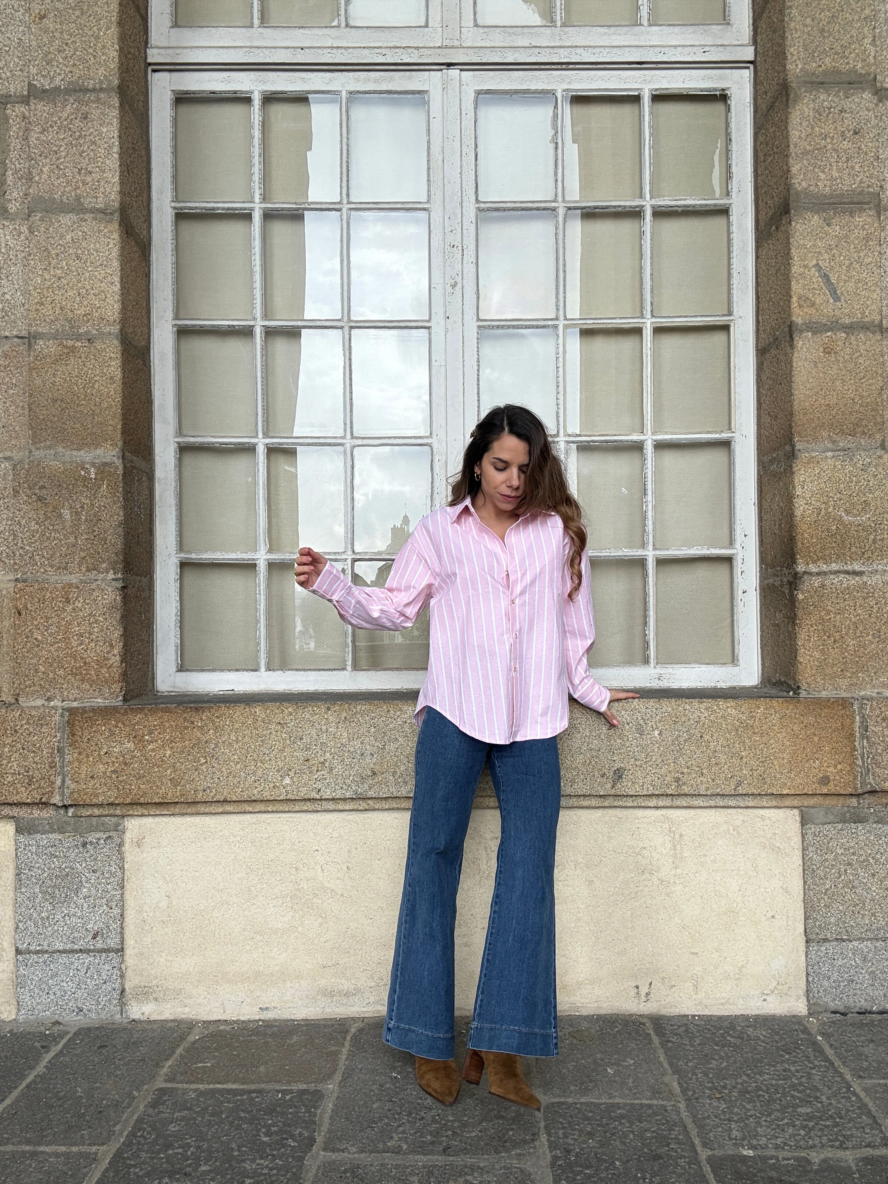 Chemise À Rayures Baby Pink - Image 6