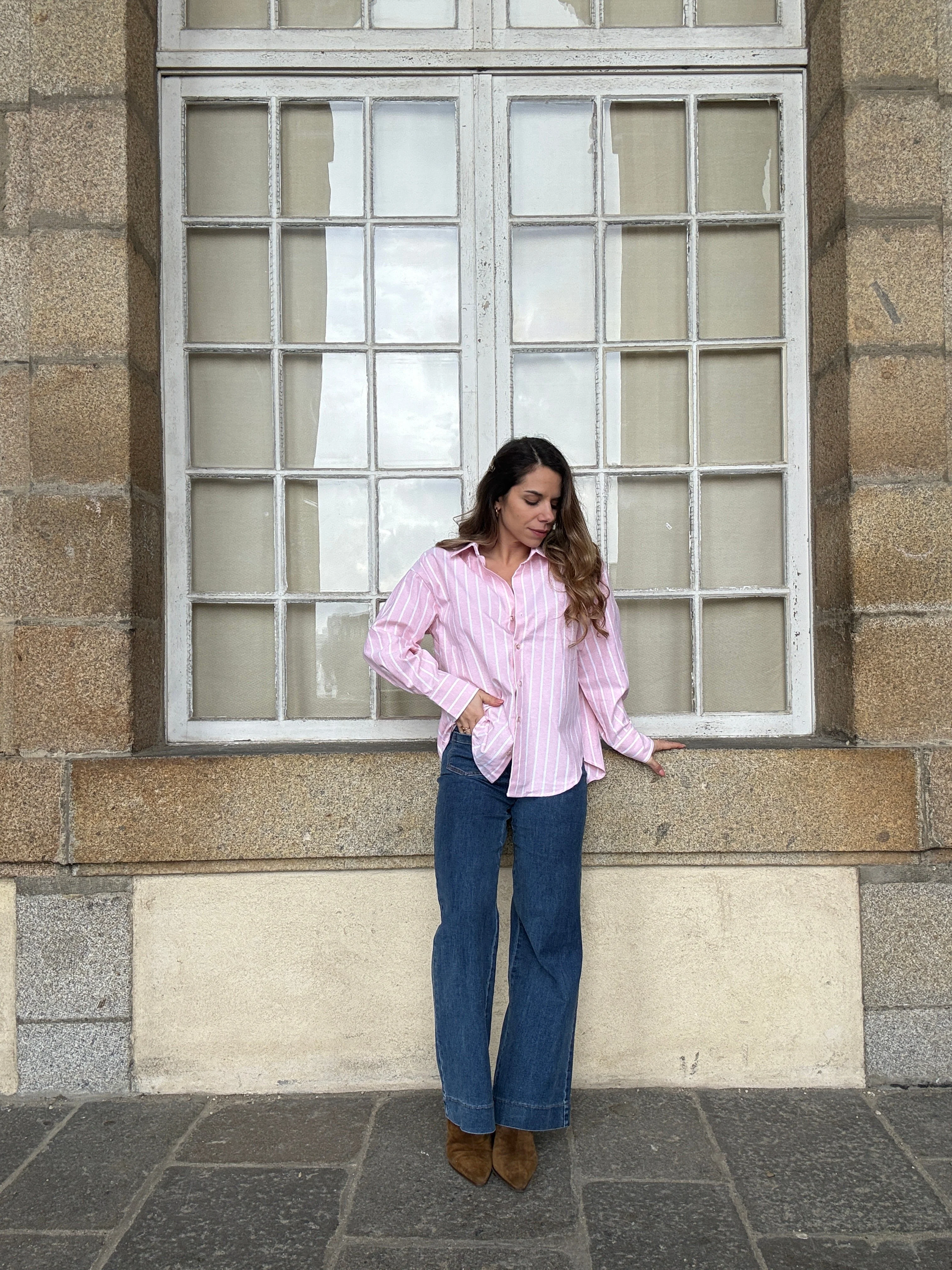 Chemise À Rayures Baby Pink - Image 7