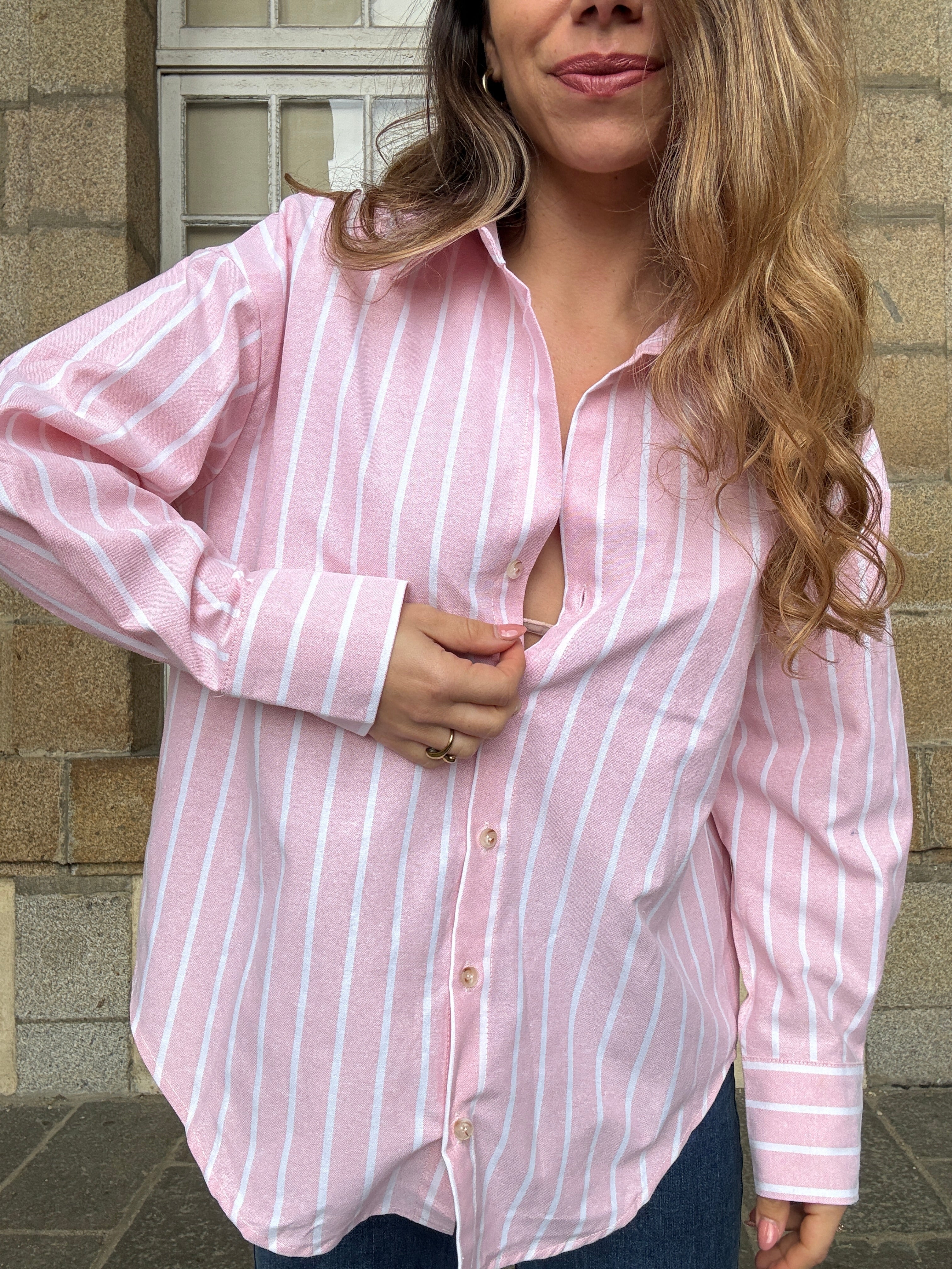 Chemise À Rayures Baby Pink - Image 8