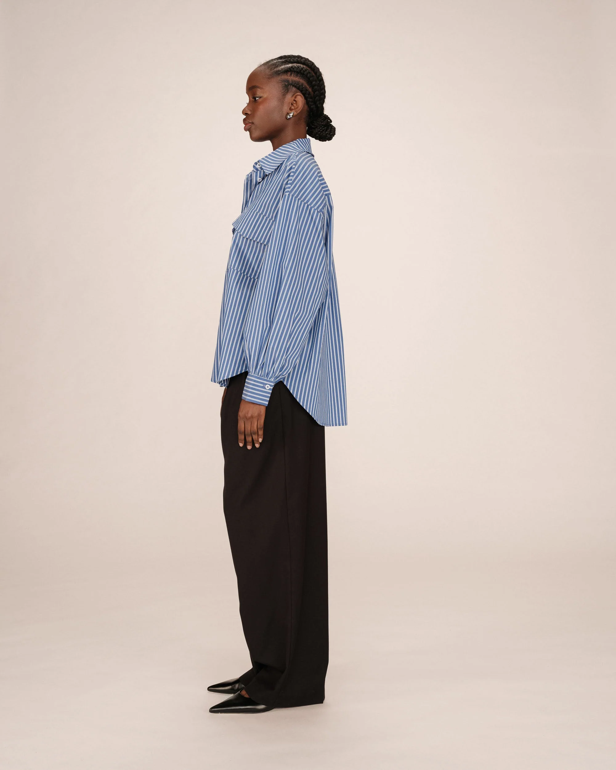 Chemise A Rayures Bleu Fossile Sorbet - Image 3
