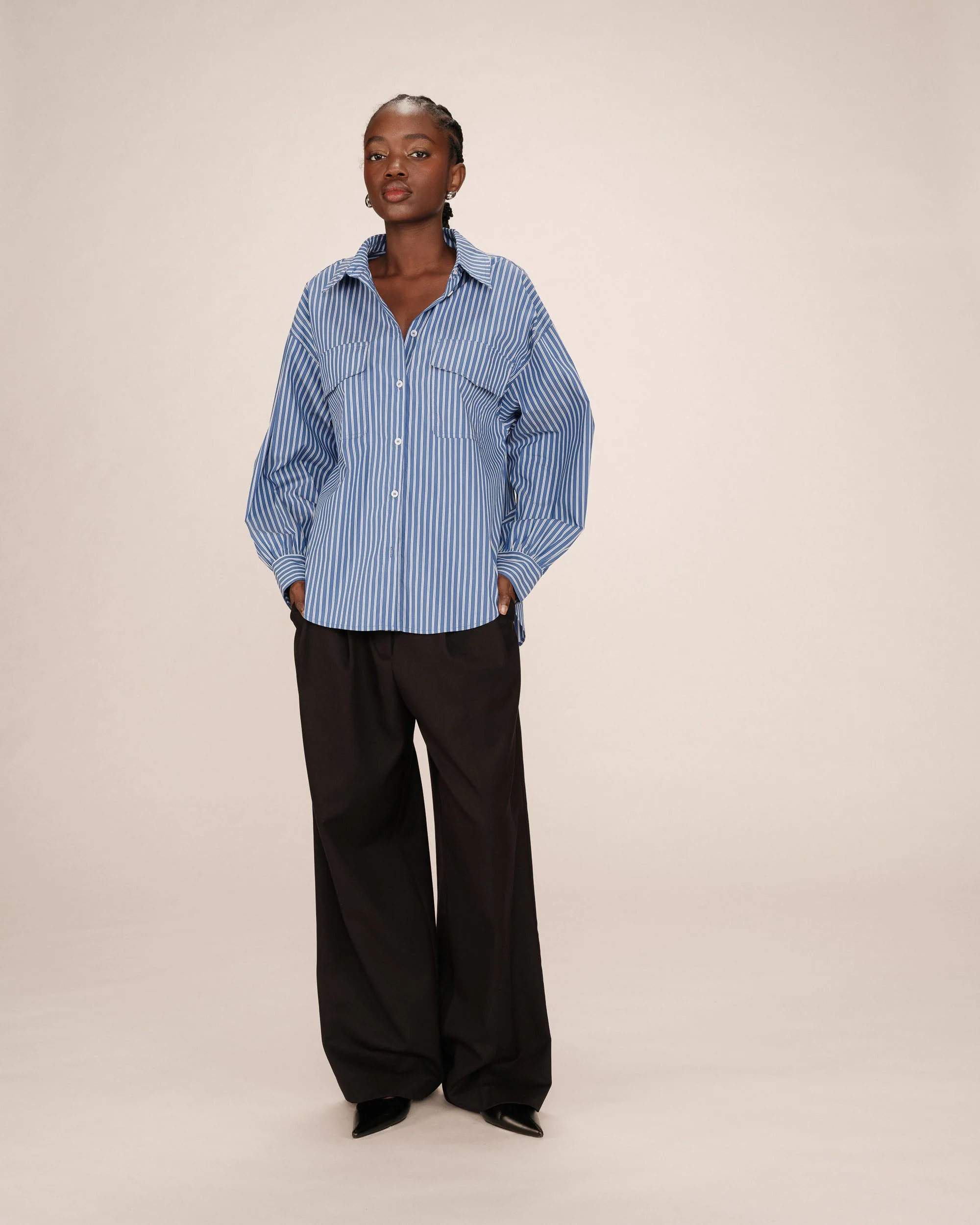 Chemise A Rayures Bleu Fossile Sorbet - Image 4