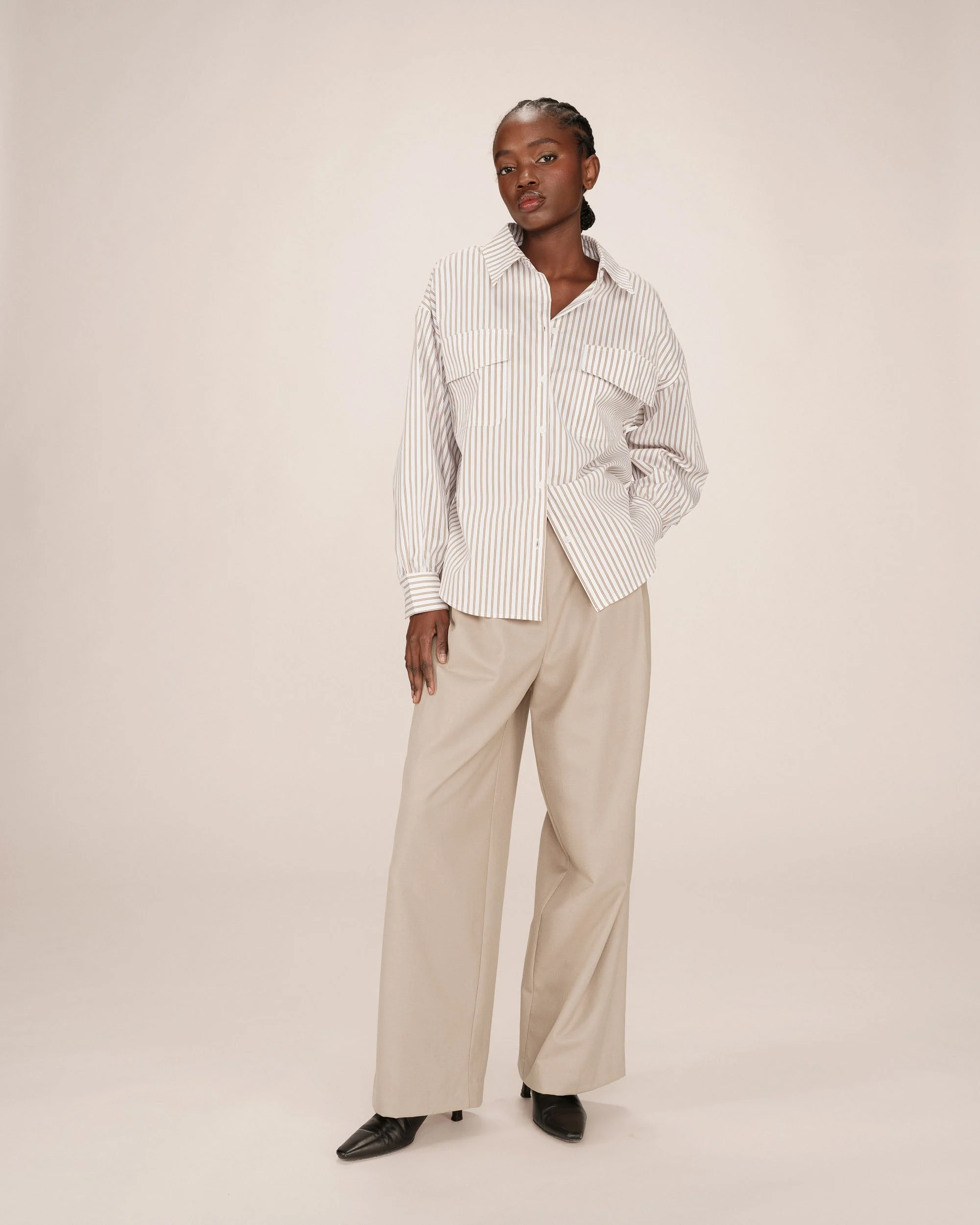 Chemise A Rayures Greige Sorbet - Image 3